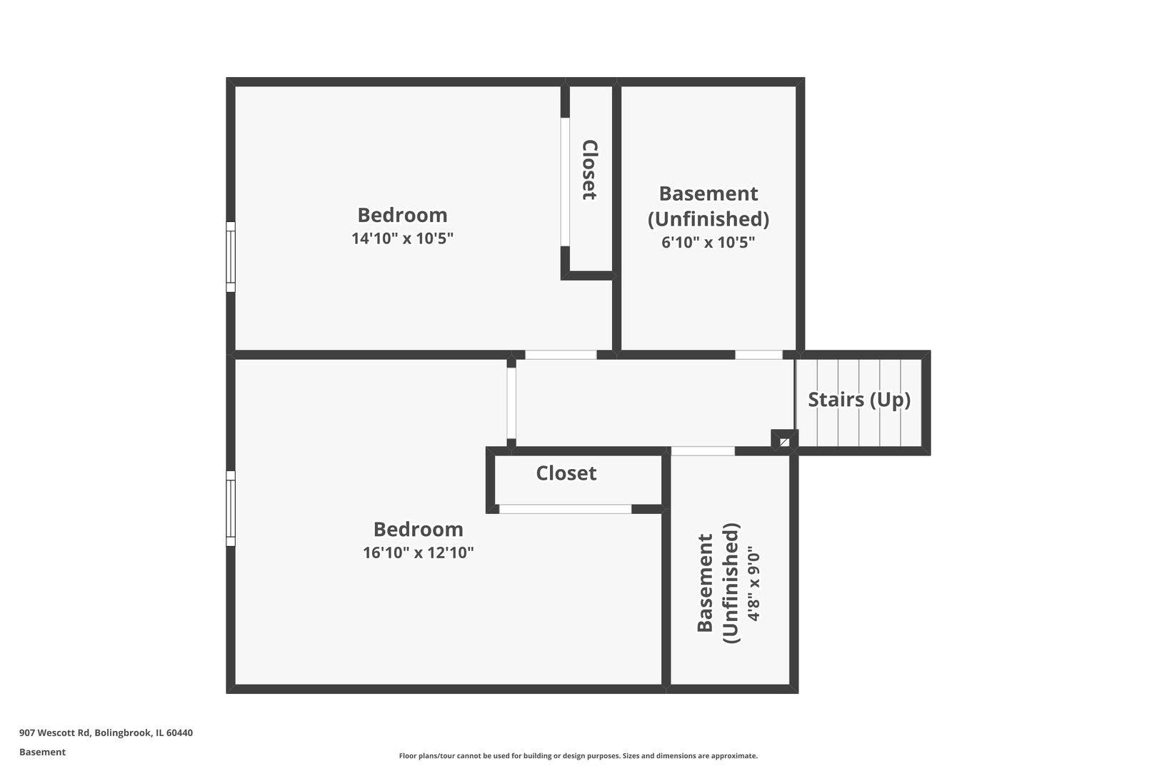 907 Wescott Road, Bolingbrook, IL 60440 Floor Plan - Basement