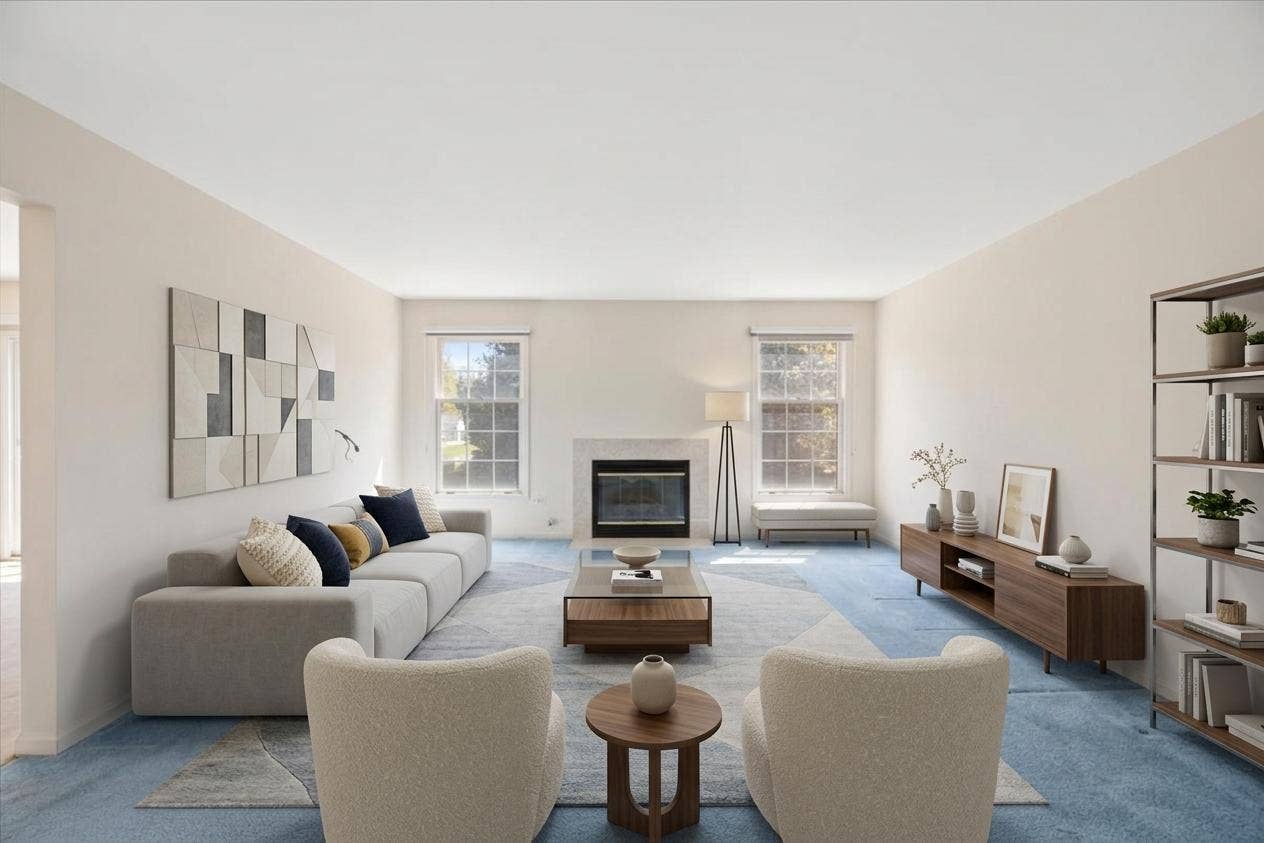 Living Room, virtually staged