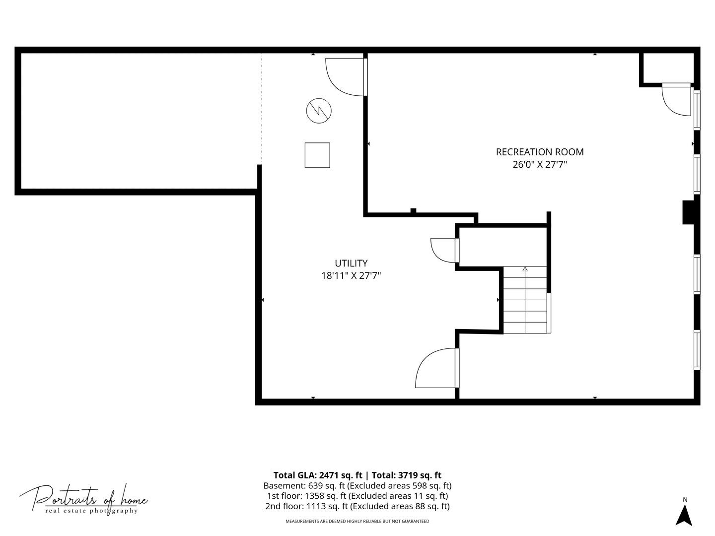 417 Saratoga Drive, Aurora, IL 60502 Basement level floor plan.