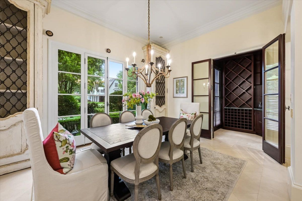 Spectacular Dining Room with Built In French Hutch