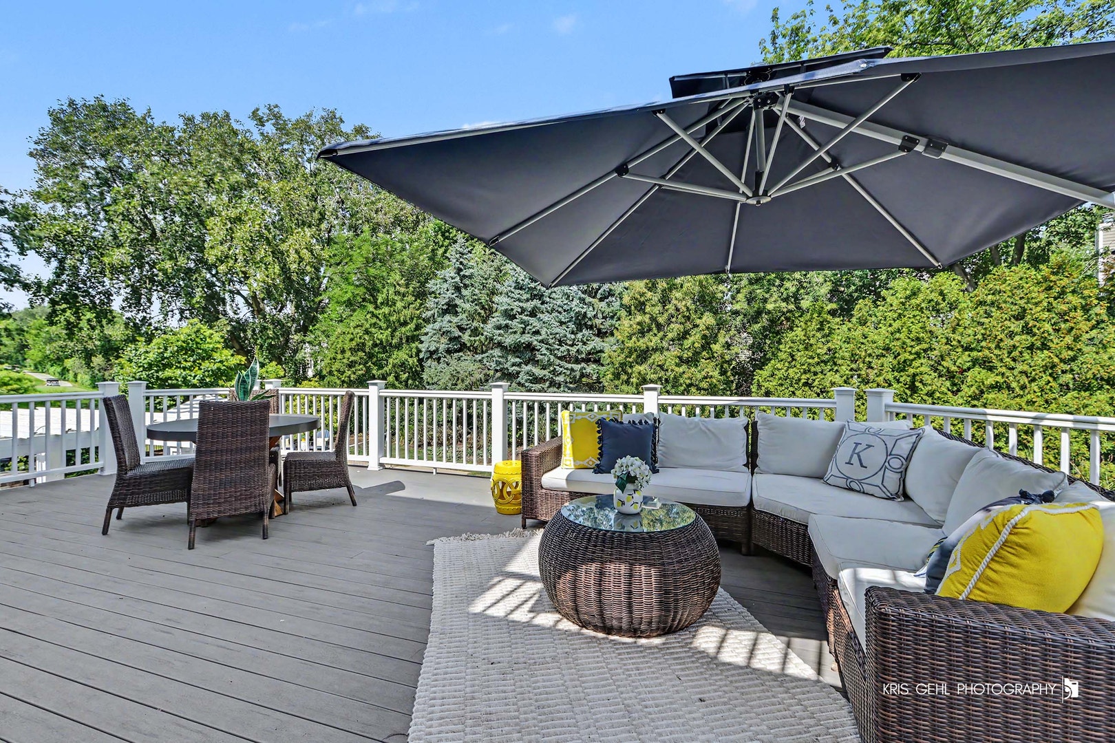 Deck off the main level of the house