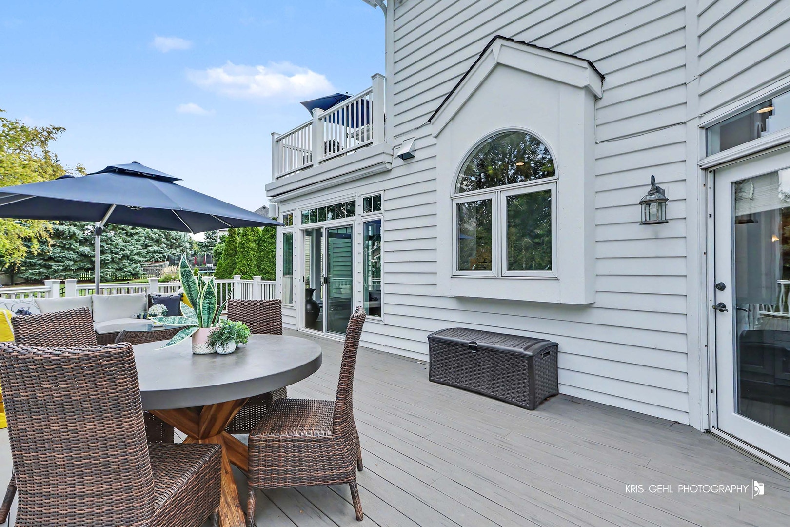 Deck off the Kitchen/Den overlooking the backyard