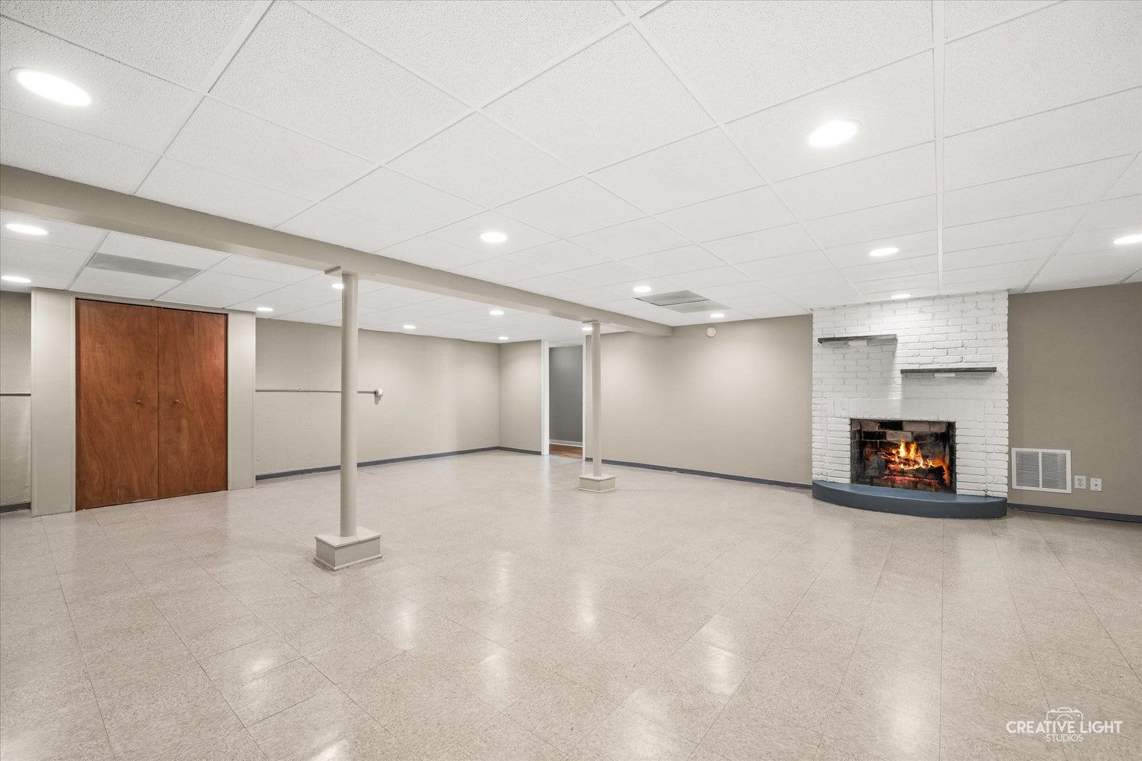 1638 VIRGINIA Street, Downers Grove, IL 60515 Basement-Virtual Fire in Fireplace