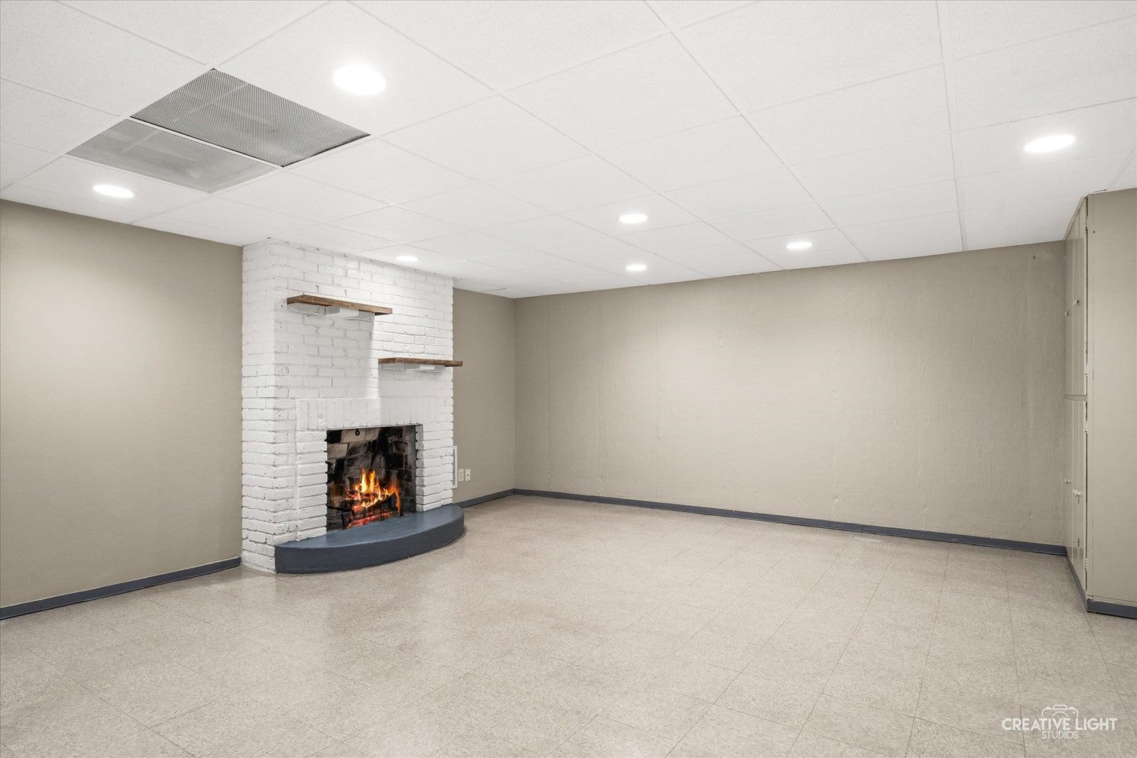 1638 VIRGINIA Street, Downers Grove, IL 60515 Basement-Virtual Fire in Fireplace