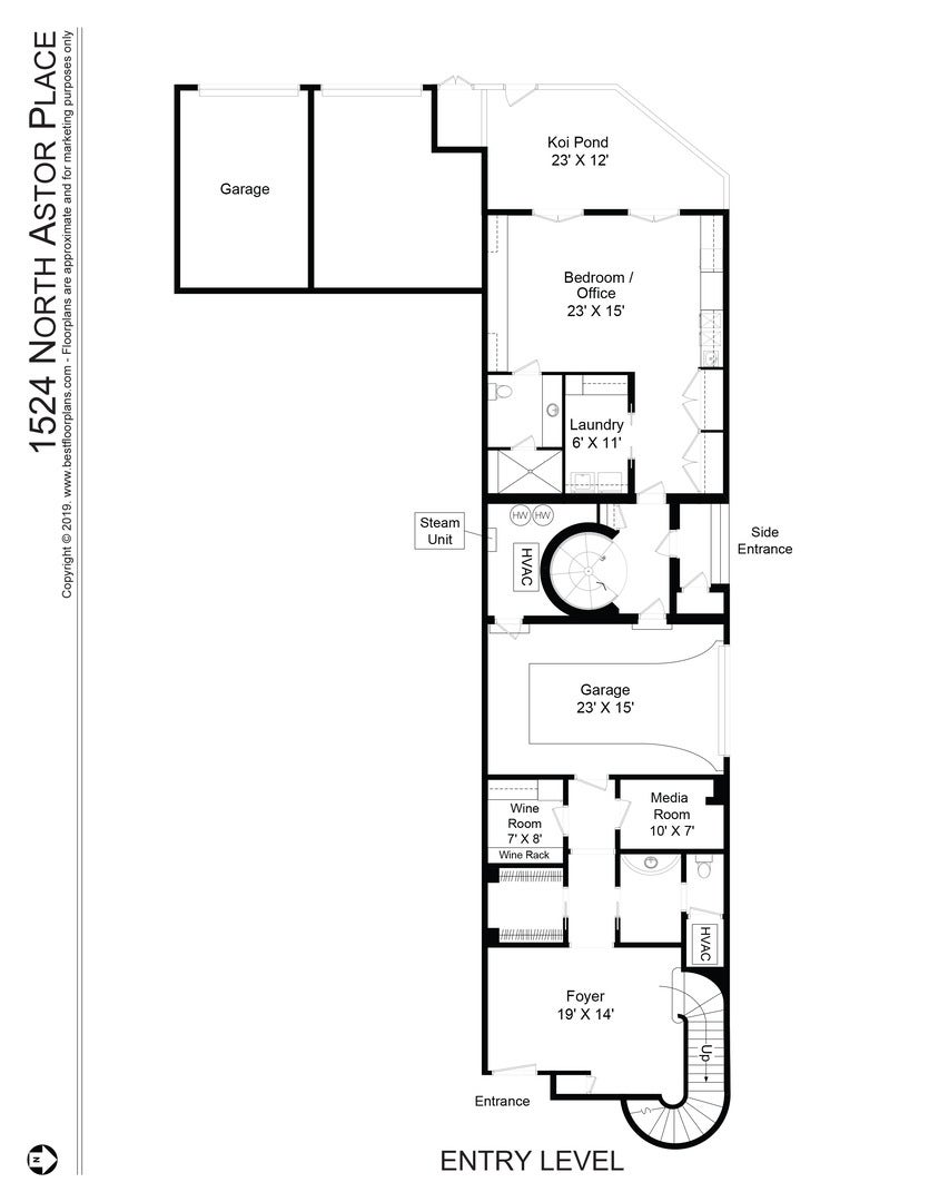 1524 N Astor Street, Chicago, IL 60610 Entry level, including both garage spaces.