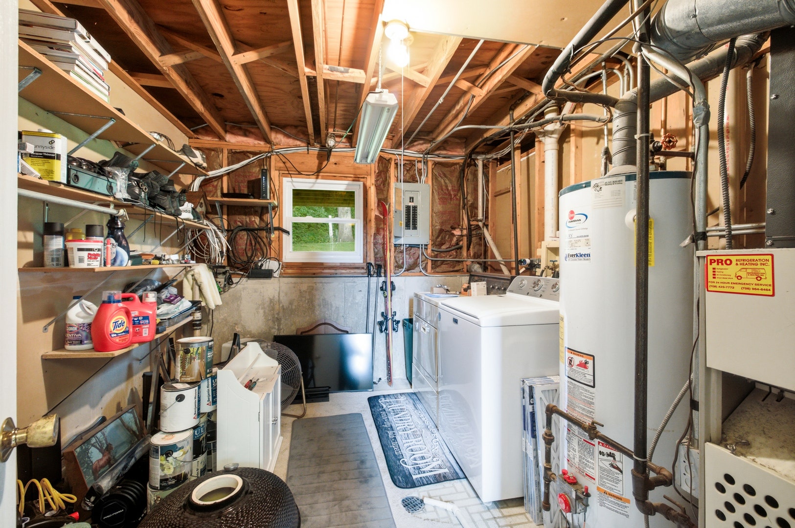 lower level with storage space