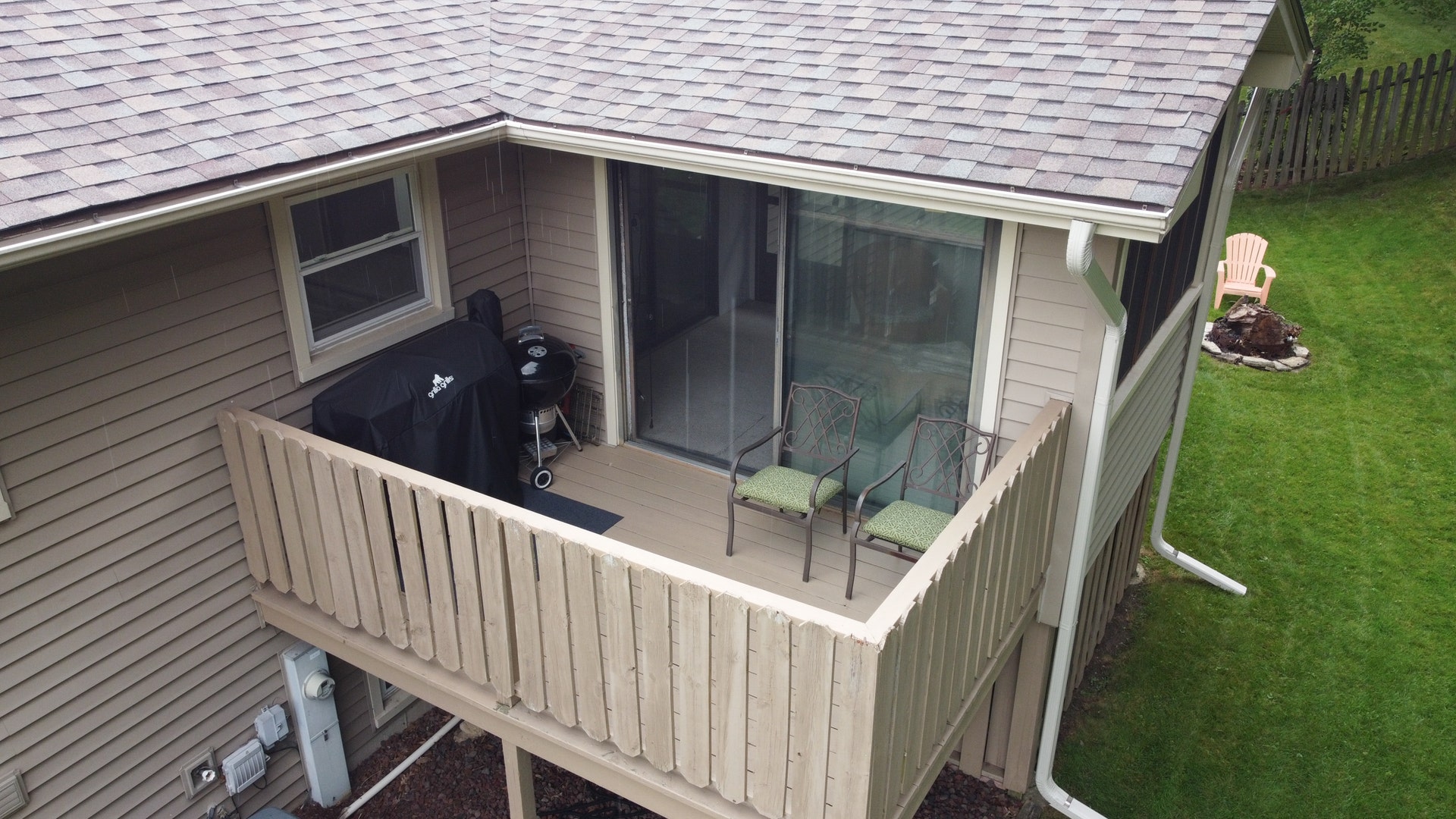 drone view of the deck