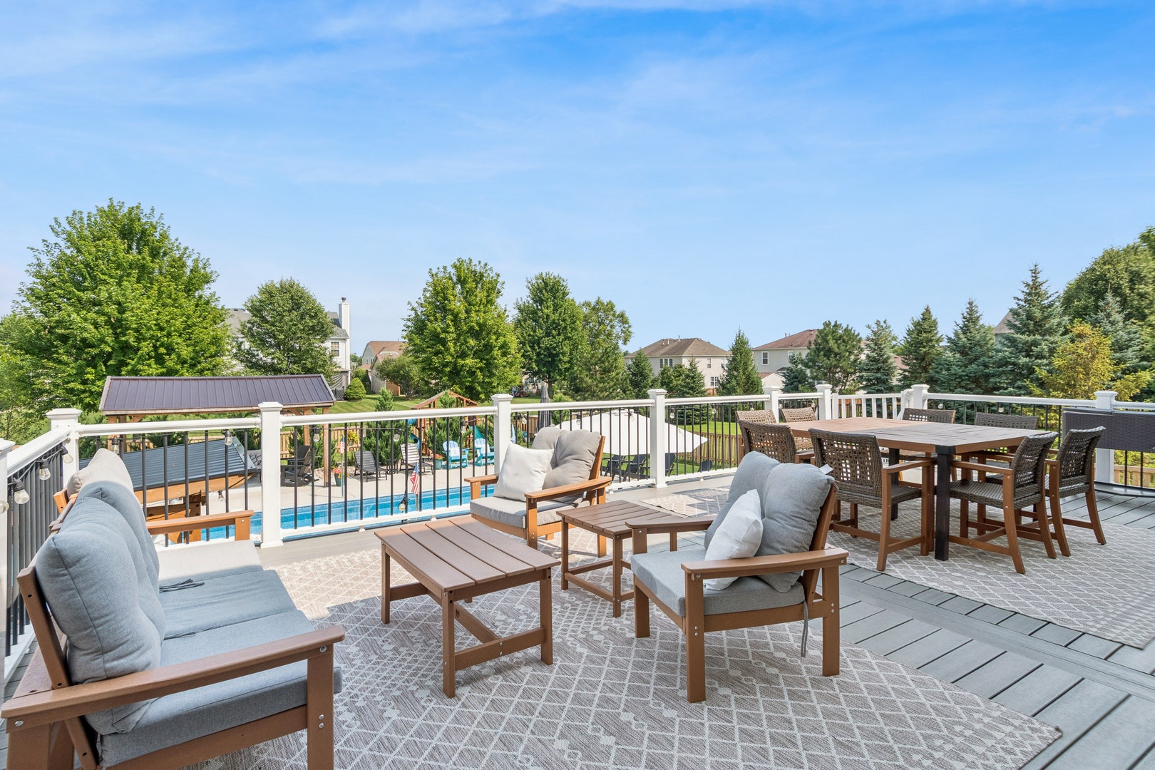 711 Jorstad Drive, North Aurora, IL 60542 Upper level deck recently upgraded with composite