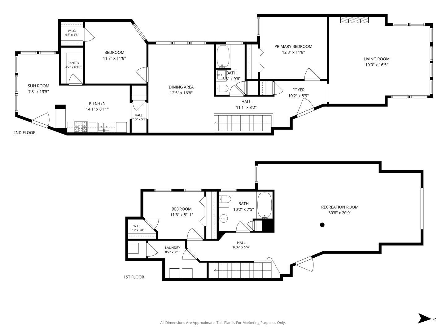 1723 W Foster Avenue, Chicago, IL 60640 Duplex Floor Plan Combined