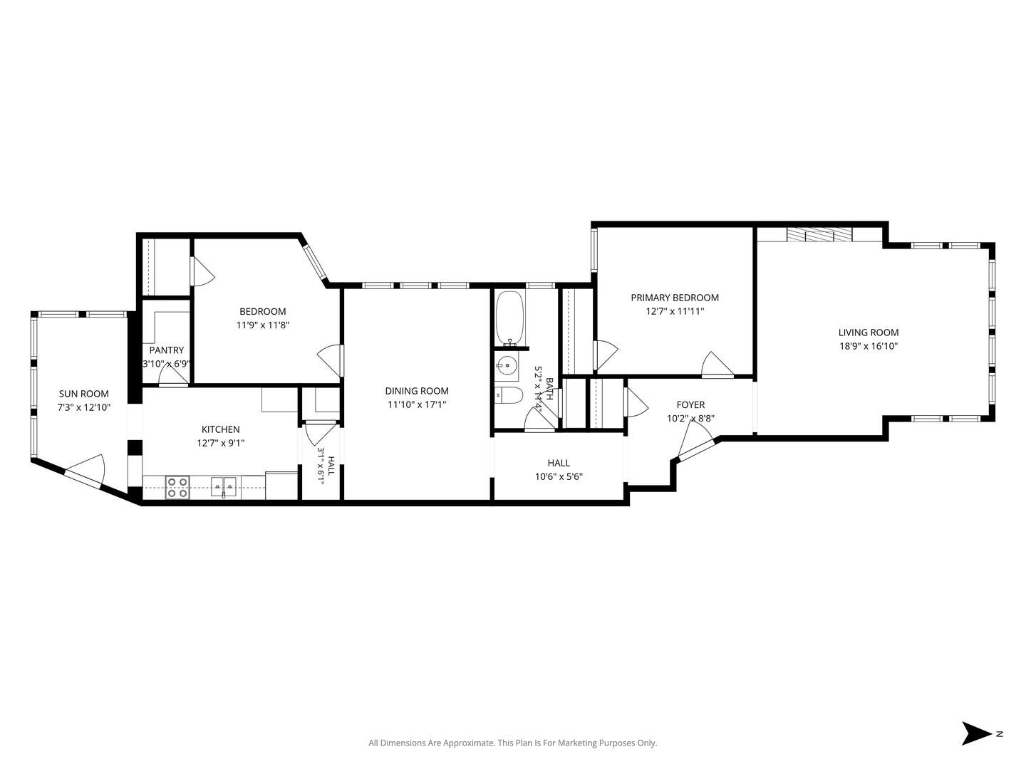 1723 W Foster Avenue, Chicago, IL 60640 Simplex Floor Plan