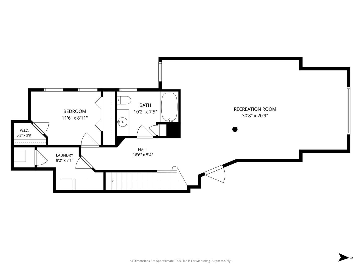 1723 W Foster Avenue, Chicago, IL 60640 Duplex Floor Plan Lower Level