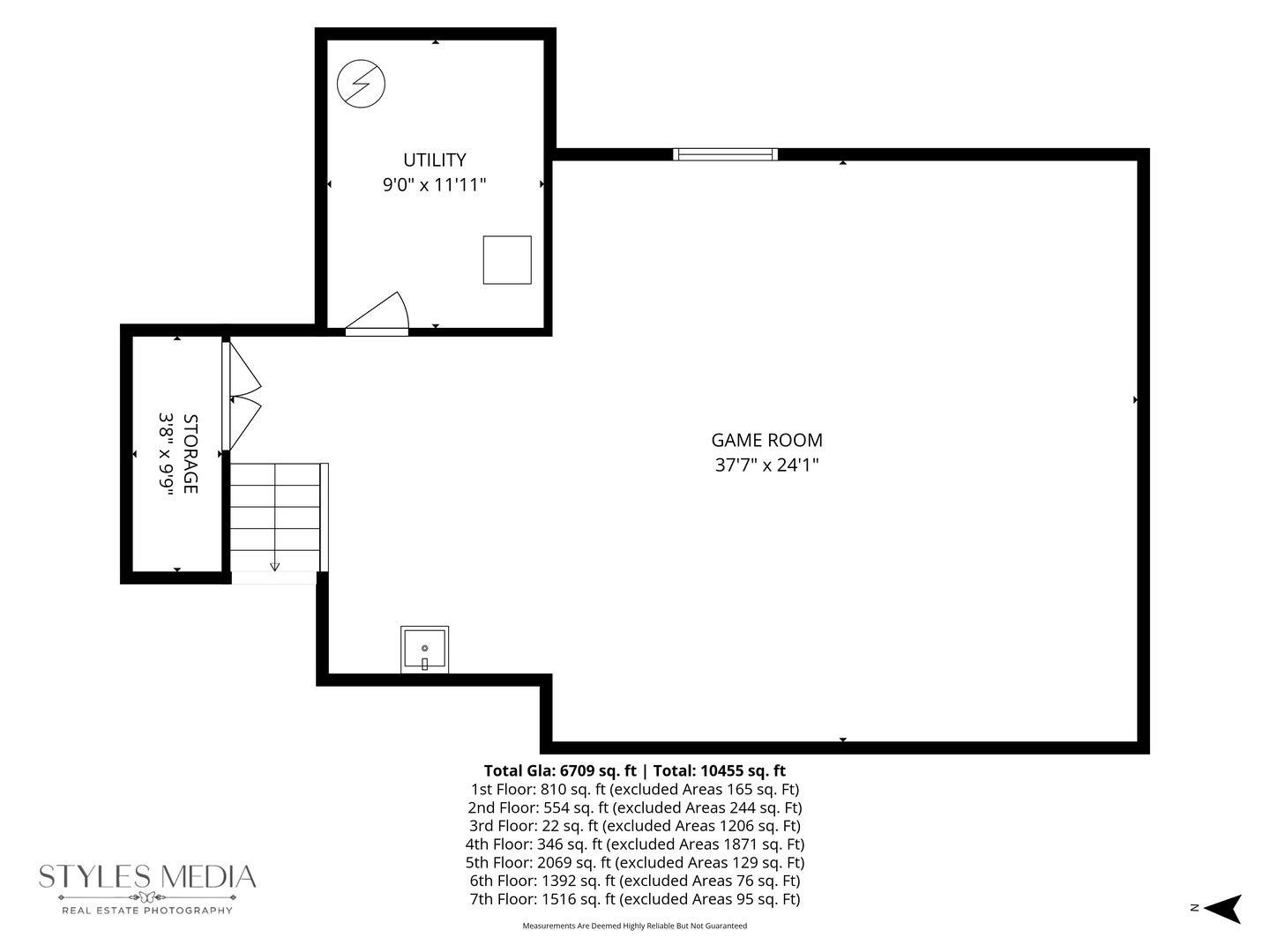 (sub) Basement floor plan. Note late break-out win