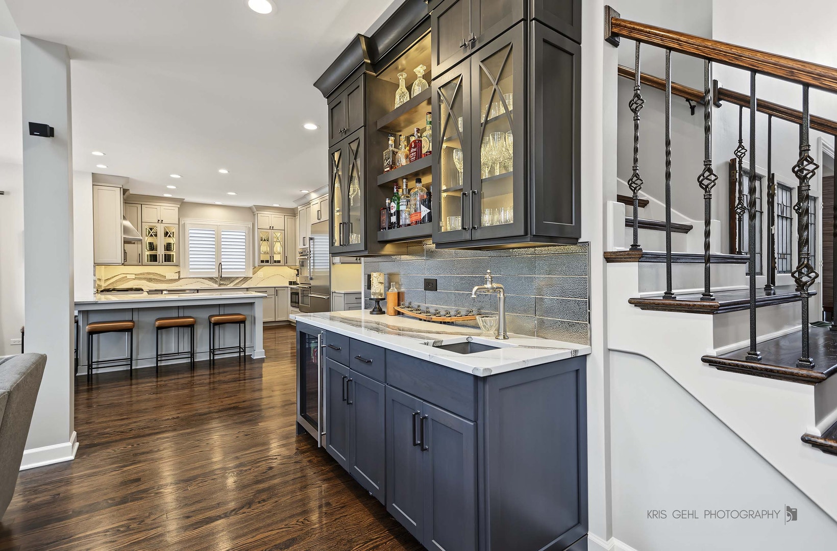 2508 Stonehenge Drive, Aurora, IL 60502 Wet bar with beverage fridge and built in ice make
