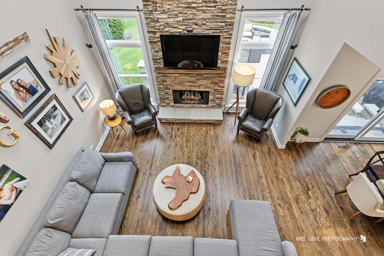 2508 Stonehenge Drive, Aurora, IL 60502 family room view from 2nd floor landing