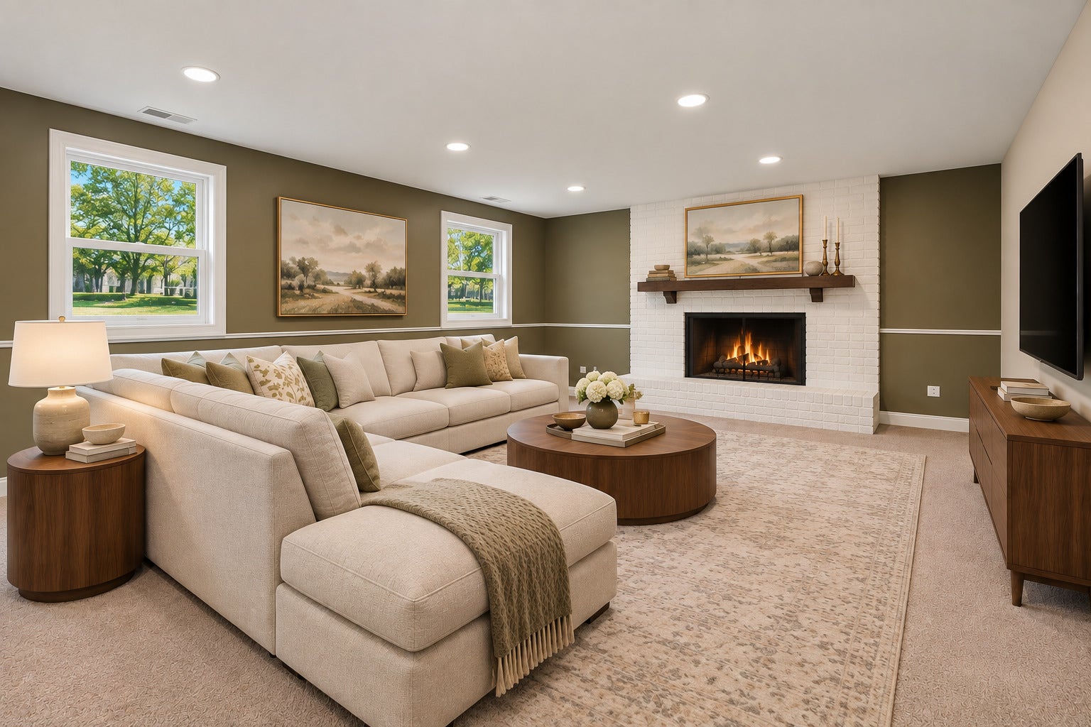 8009 Winter Circle, Downers Grove, IL 60516 Family Room Virtually Staged for Furniture Inspira