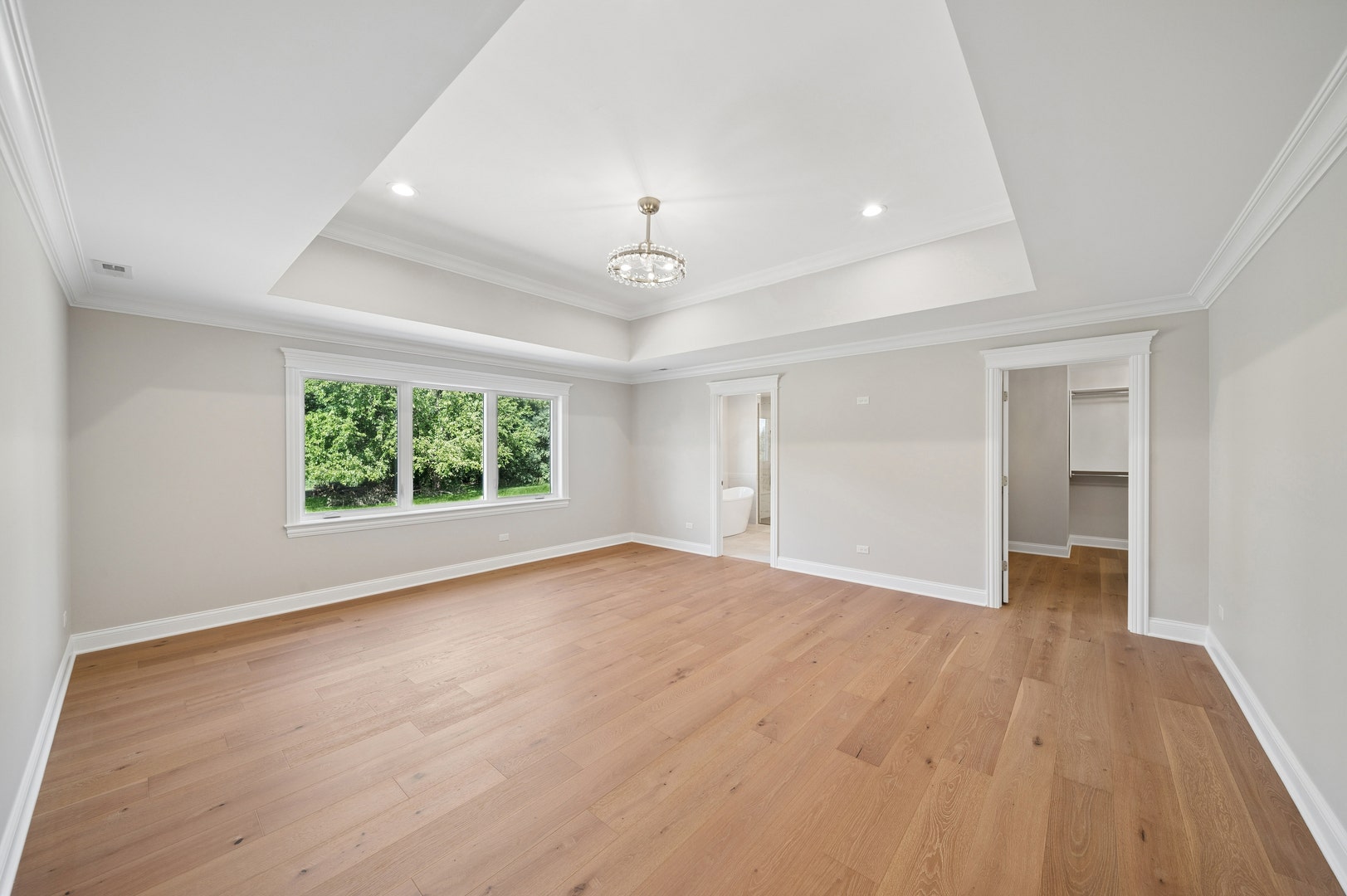 Hardwood Floors, Custom Ceiling with custom light