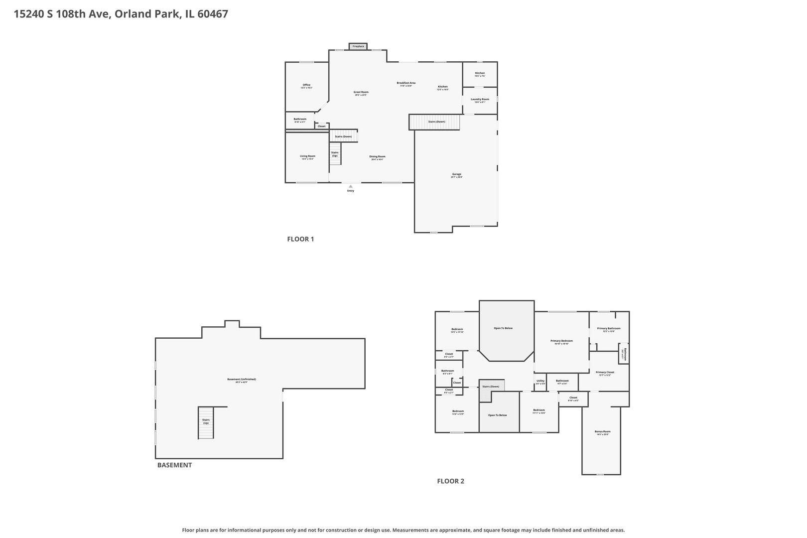 All Three Level Floor Plans.
