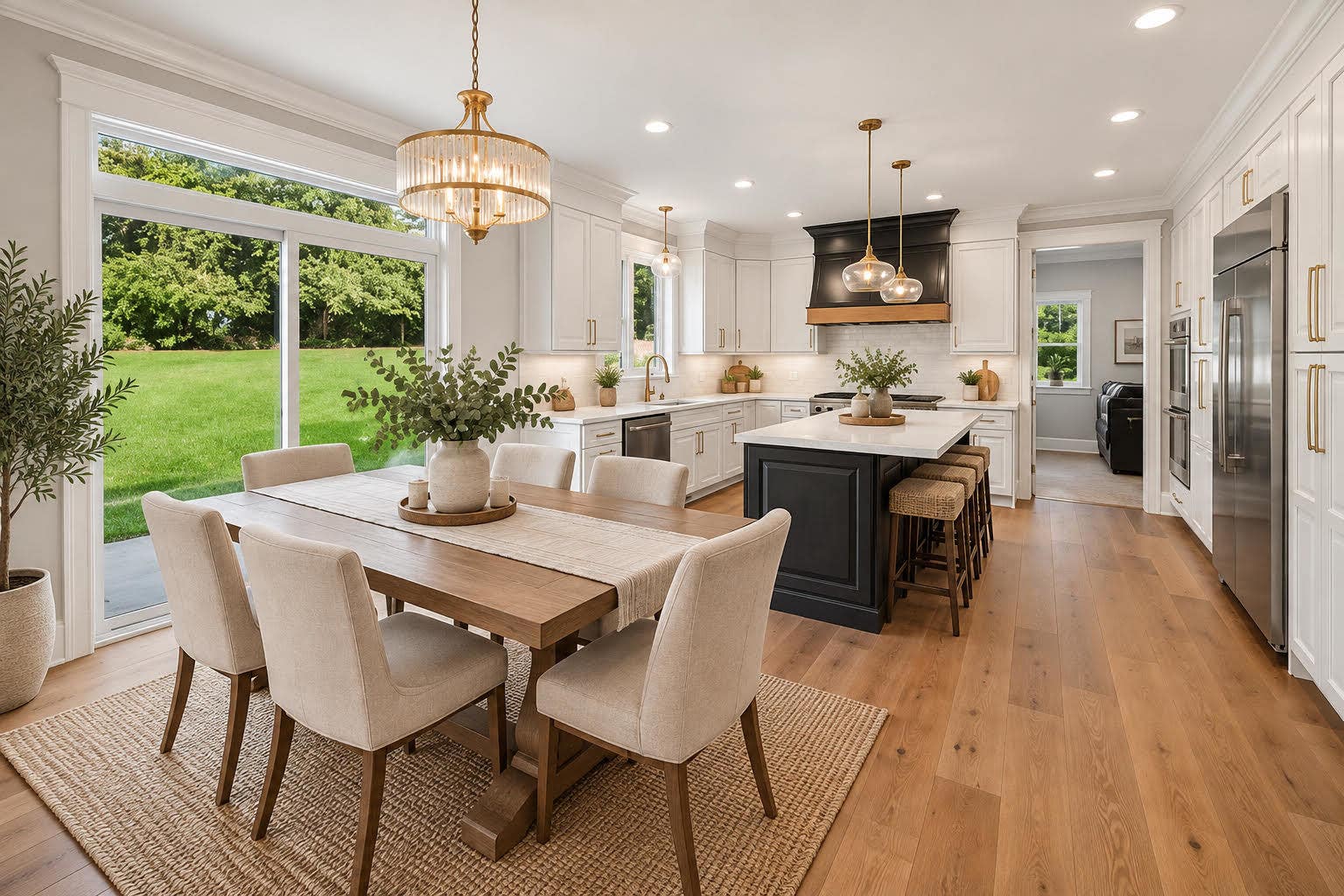 Virtually Staged Breakfast Room & Kitchen.