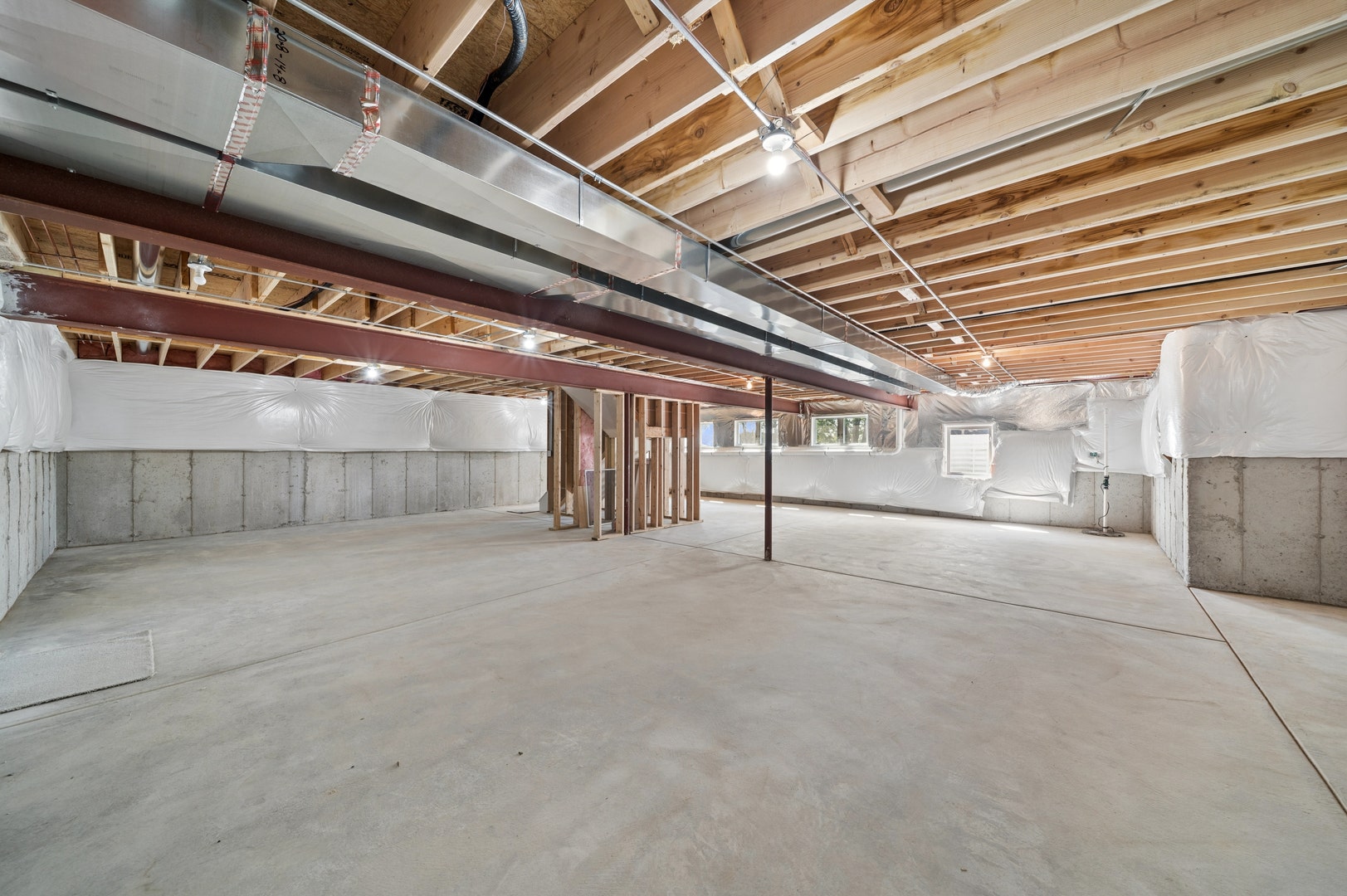 Full unfinished Basement with plumbed in Bath.