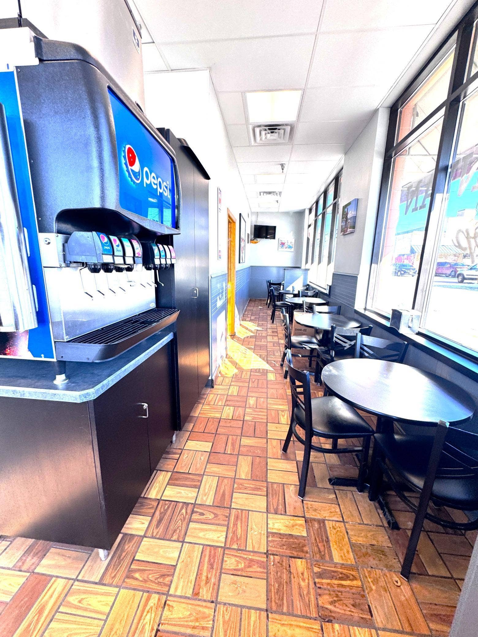 119 2nd Street NW, Bemidji, MN 56601 Pepsi fountain dispenser and side seating area.