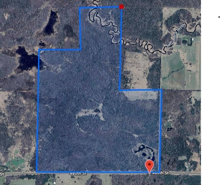48029 110th Place, Tamarack, MN 55787 Aerial view of the 9 parcels