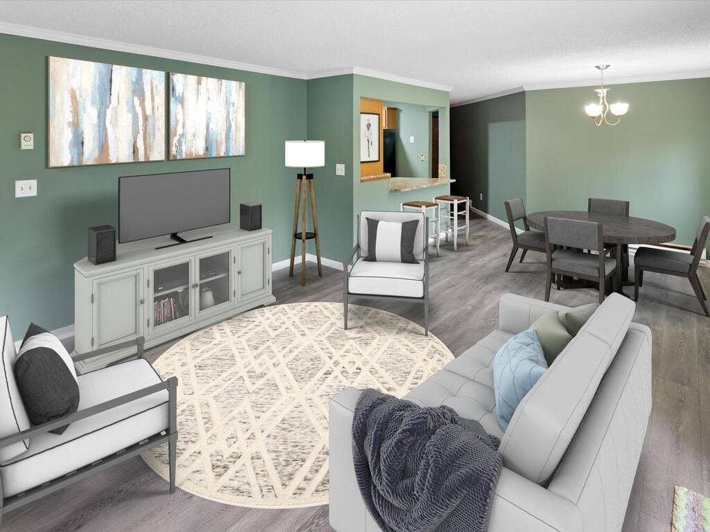 1580 Wheelock Lane, #104, 97, Saint Paul, MN 55117 Open floor plan with LVP - walks out to spacious green space.