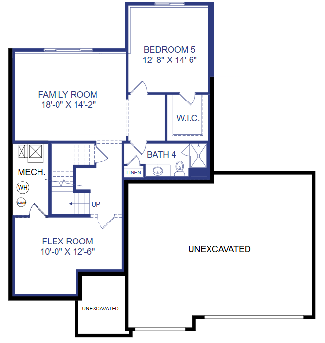 Lower level floor plan.