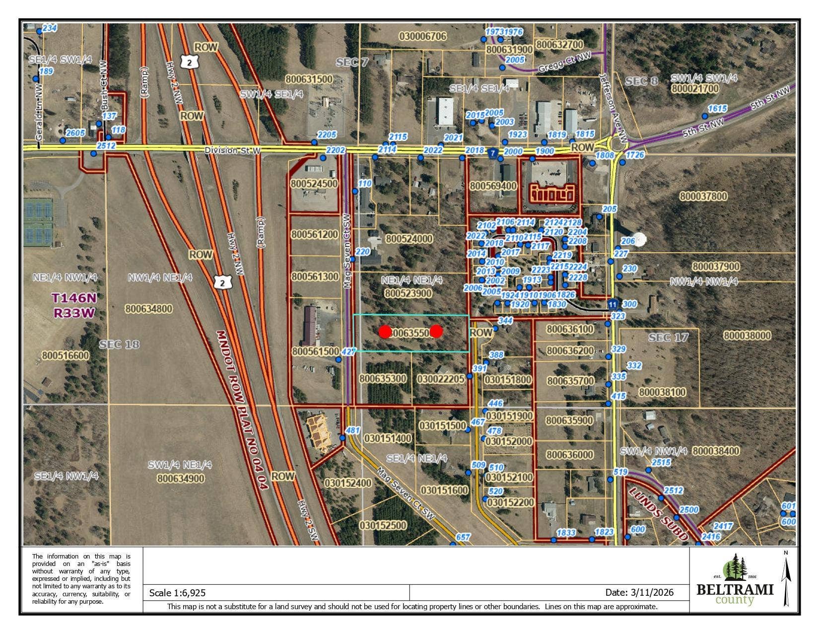 TBD Mag Seven Court SW, Bemidji, MN 56601 AERIAL MAP