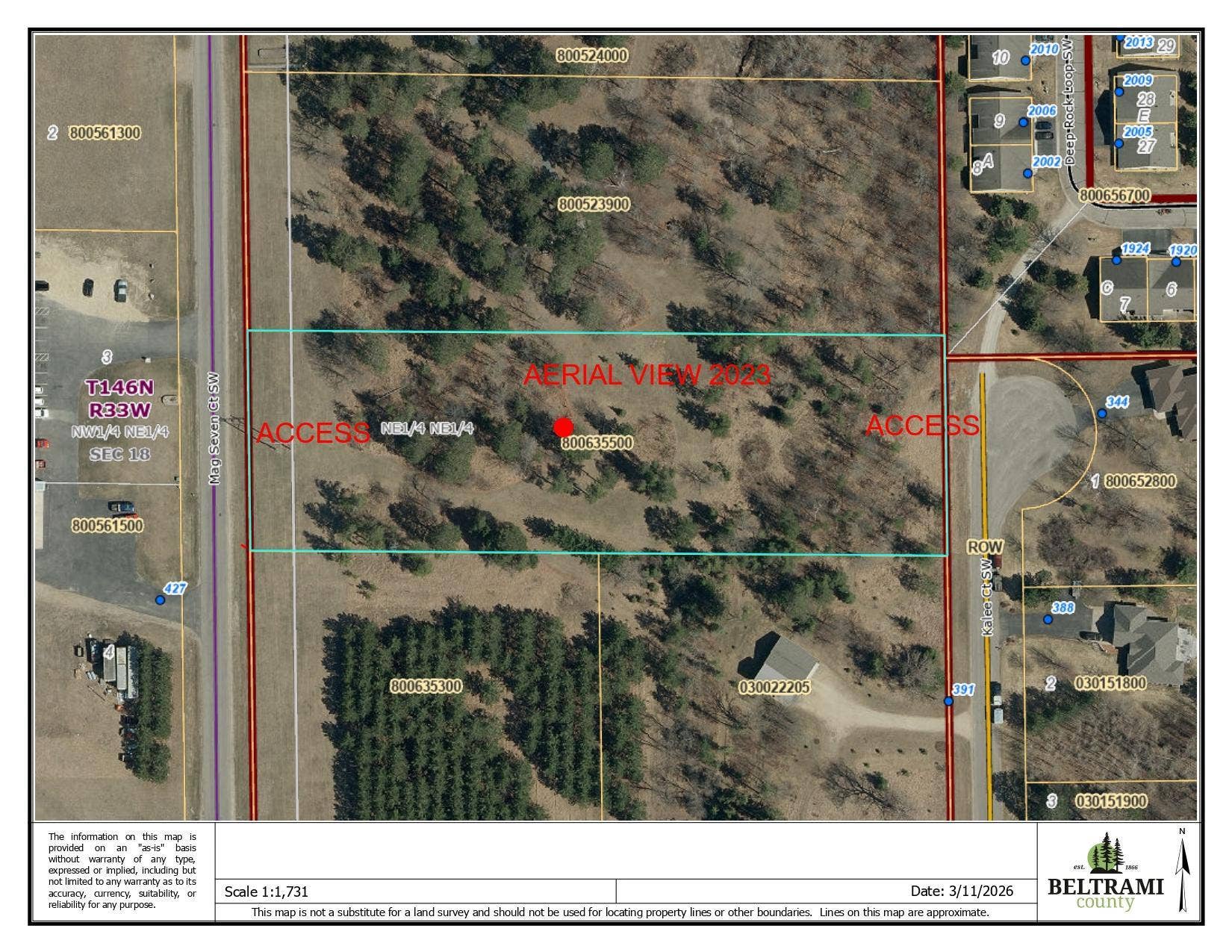 TBD Mag Seven Court SW, Bemidji, MN 56601 MAP WITH TEXT