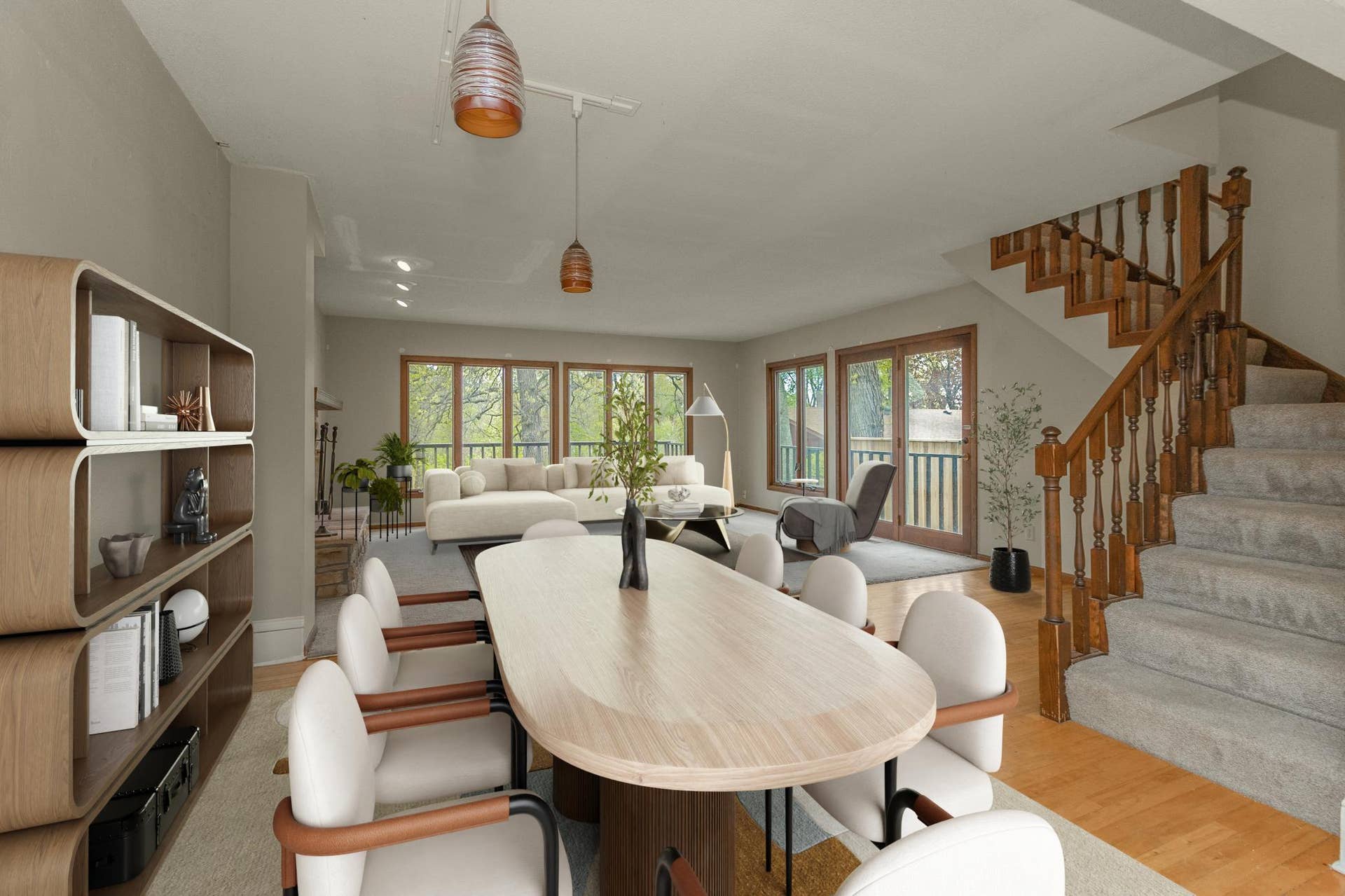Dining room virtual staged.
