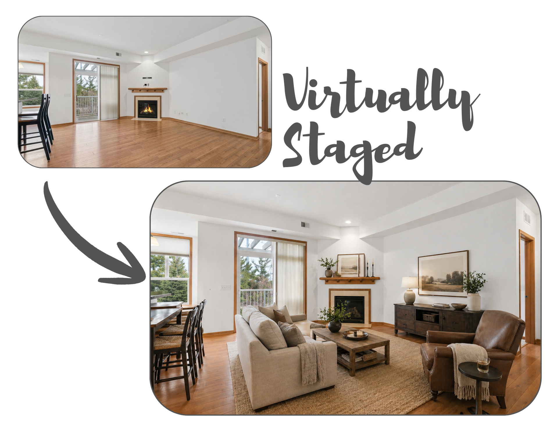 1244 County Road D E, #205, Maplewood, MN 55109 Living Room, virtually staged