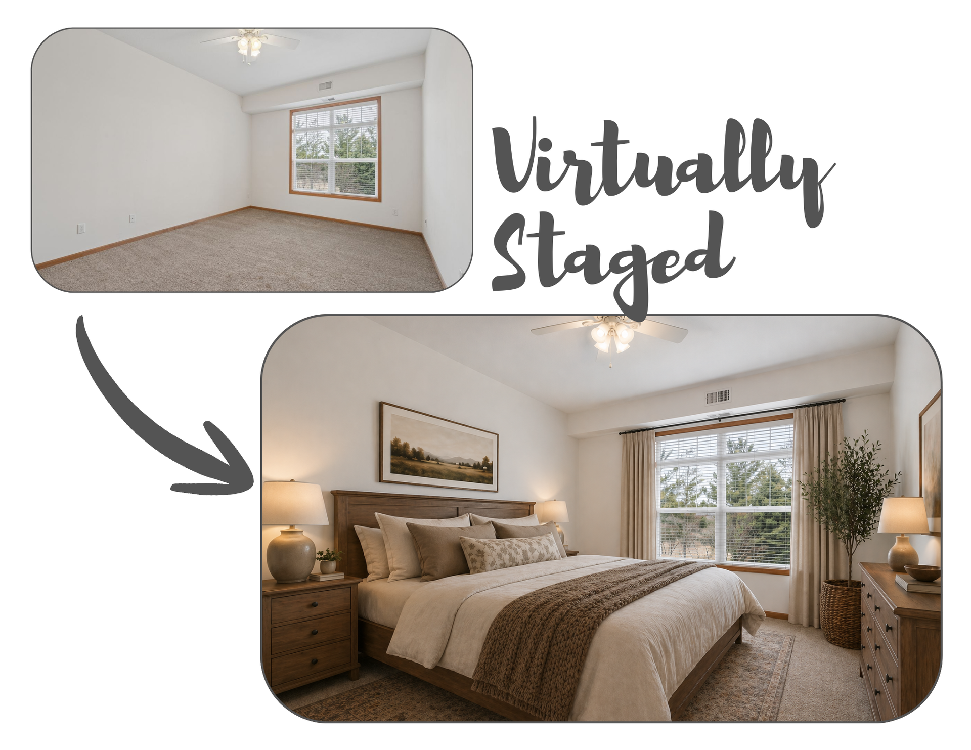 1244 County Road D E, #205, Maplewood, MN 55109 Primary Bedroom, virtually staged