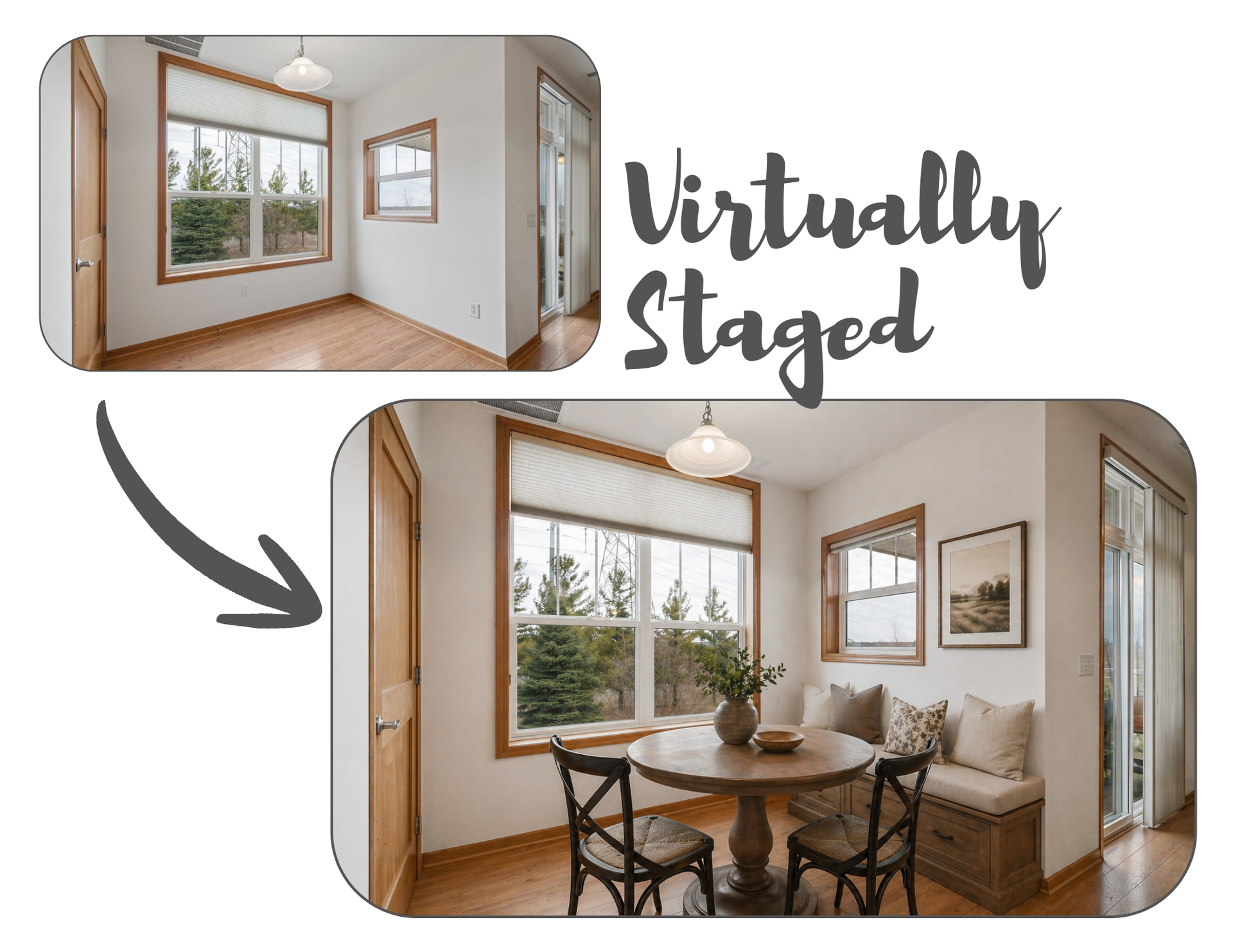 1244 County Road D E, #205, Maplewood, MN 55109 Breakfast nook, virtually staged
