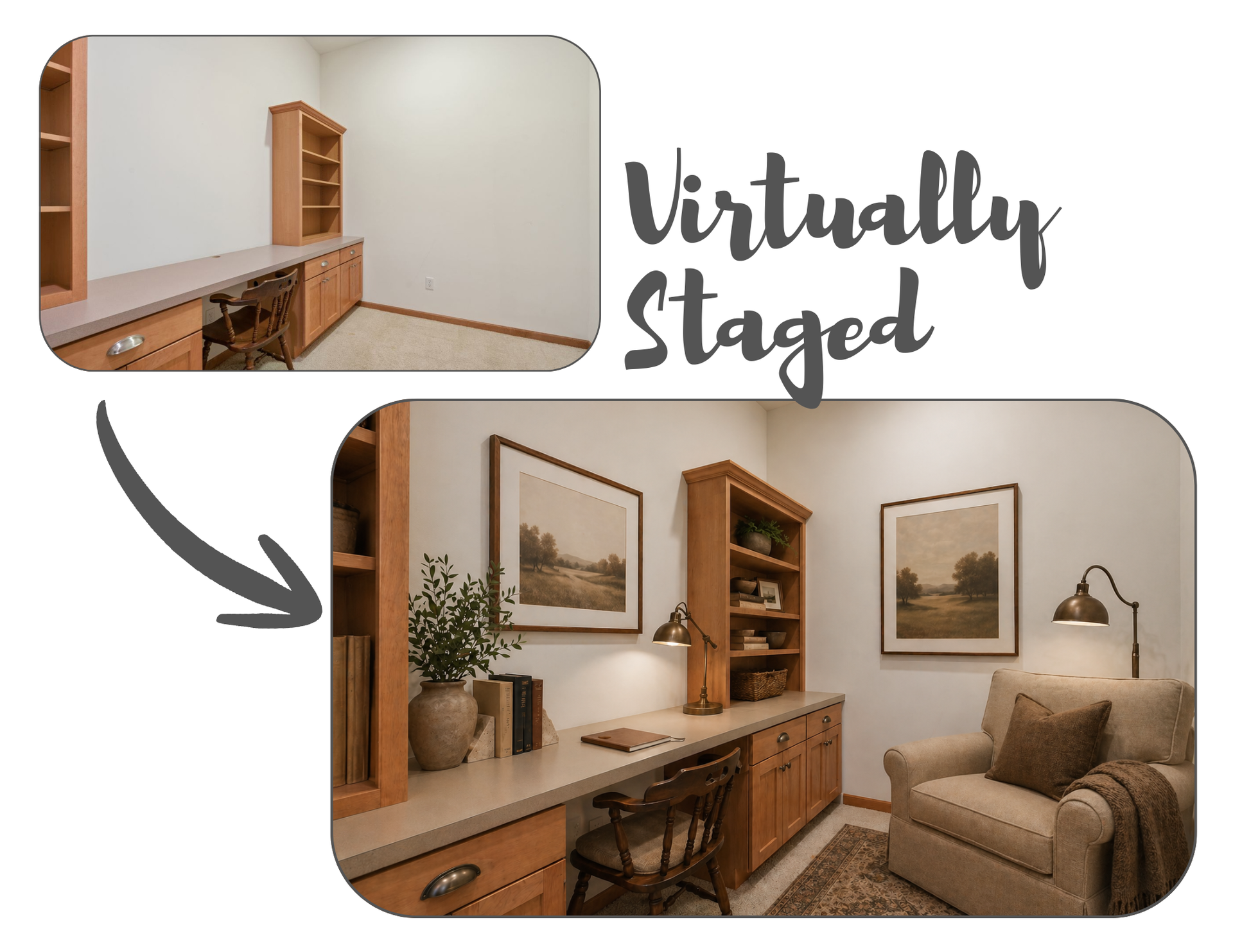 1244 County Road D E, #205, Maplewood, MN 55109 Den, virtually staged