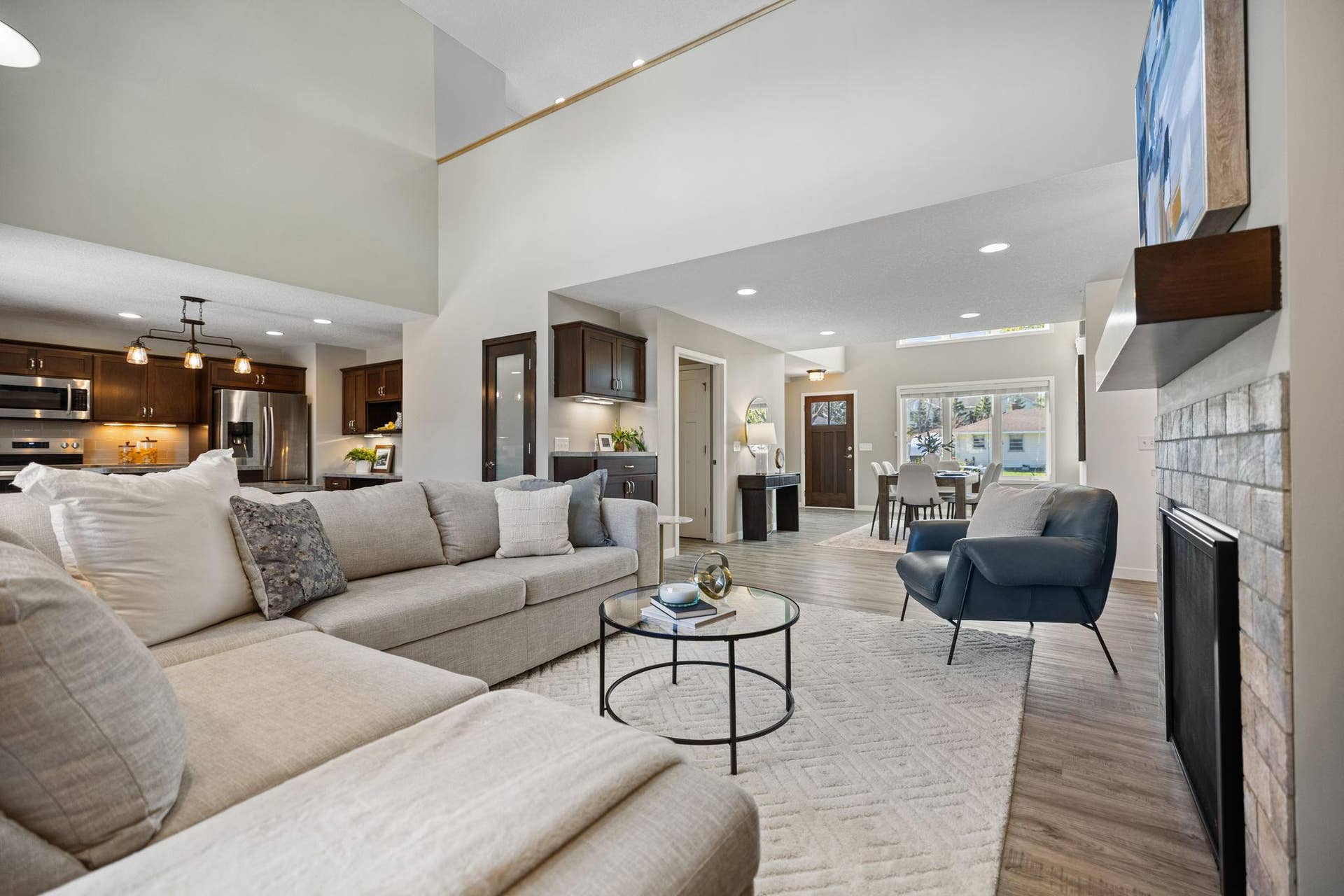 319 Bellwood Avenue, Maplewood, MN 55117 The main level features 18-ft ceilings and an abundance of large windows that fill the home with natural light.