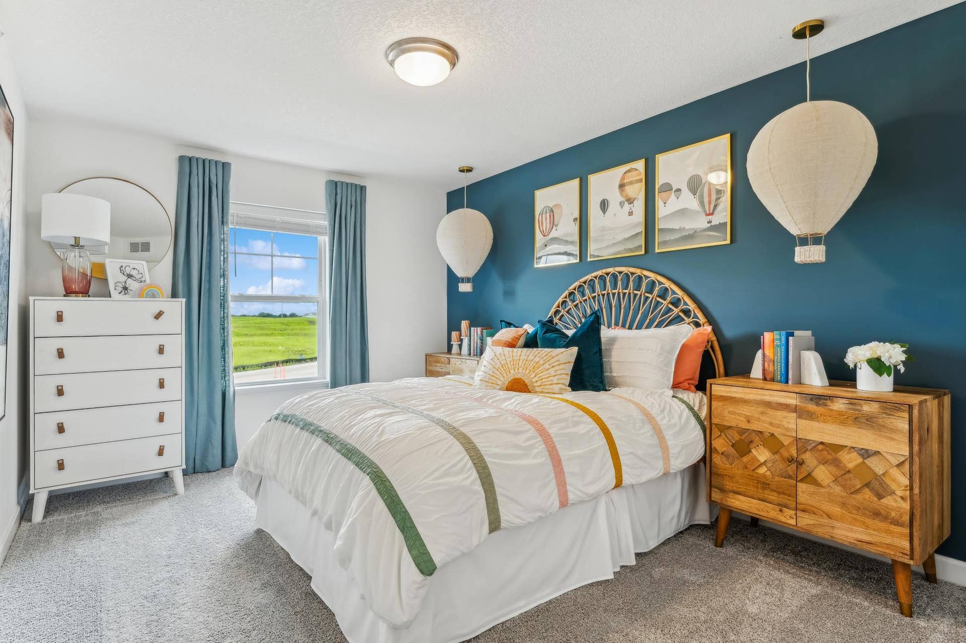 5353 Long Pointe Pass, Woodbury, MN 55129 (Photo of a model home, actual homes finishes will vary) One of two generously sized upper level secondary bedrooms with spacious closets.
