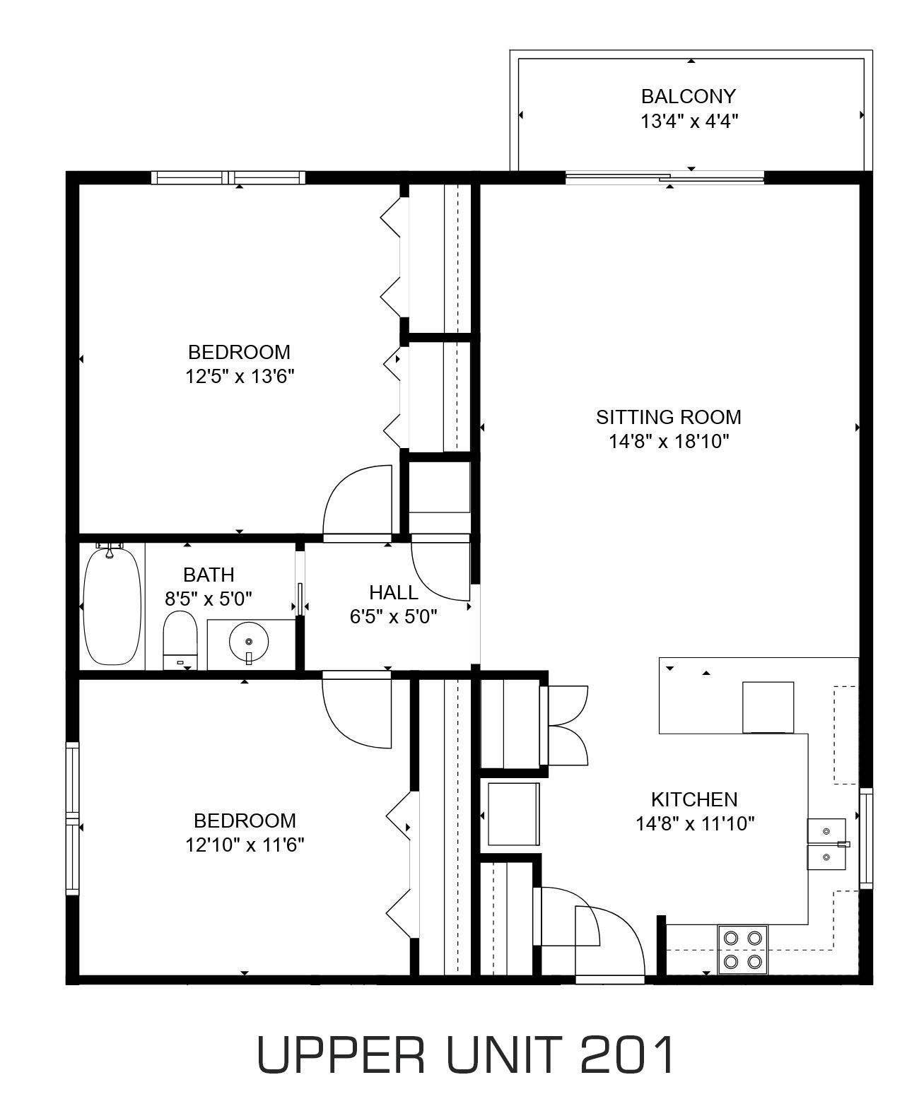 3514 Grand Avenue S, 48, Minneapolis, MN 55408 Floorplan 201 - 2 BED