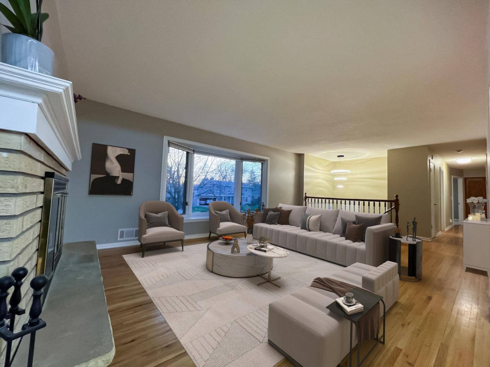 6325 Halifax Avenue S, Edina, MN 55424 Living Room Virtually Staged Living room furniture, artwork, accessories, and dcor have been digitally added for illustrative purposes only.
