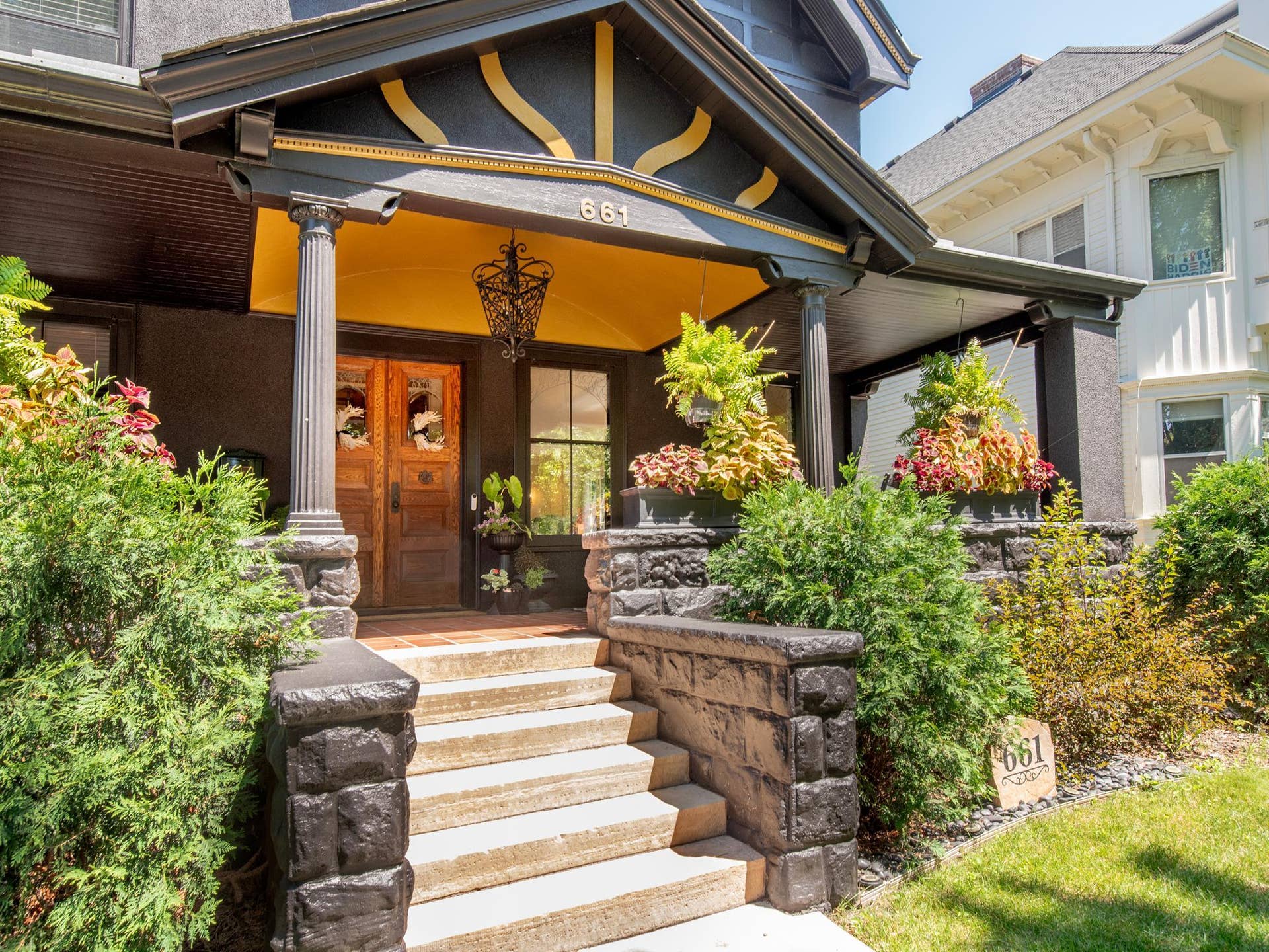 661 Fairmount Avenue, 100, Saint Paul, MN 55105 The coved entryway, featuring a timeless wrought-iron chandelier, elegant leaded glass double doors and exquisite architectural details, creating an unforgettable first impression