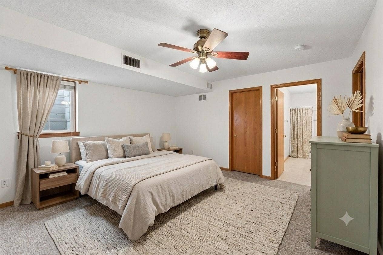 442 Meadowood Lane, Burnsville, MN 55337 AI Primary Lower Level Bedroom & its own Bath