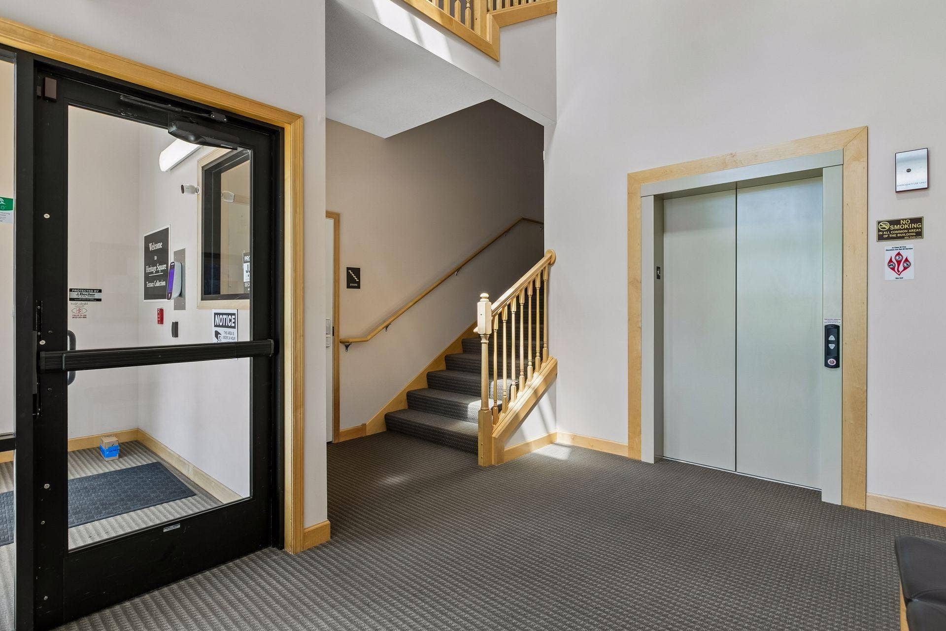The well-maintained lobby sets the tone for the building, offering secure access and convenient elevator service to your home.