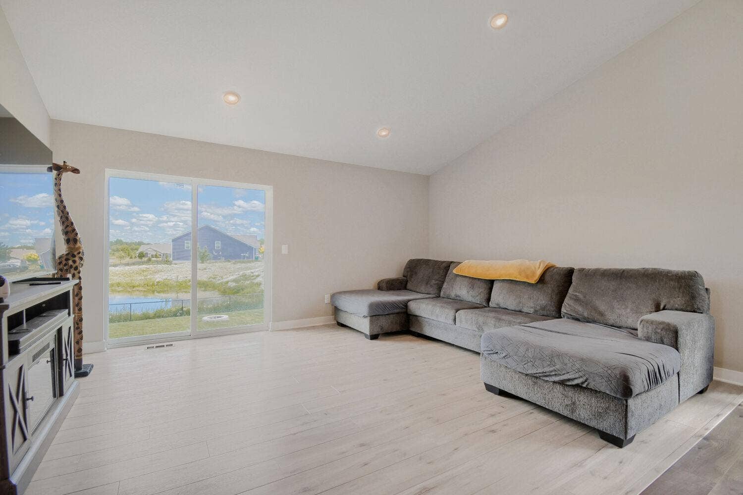 Spacious and bright living room.