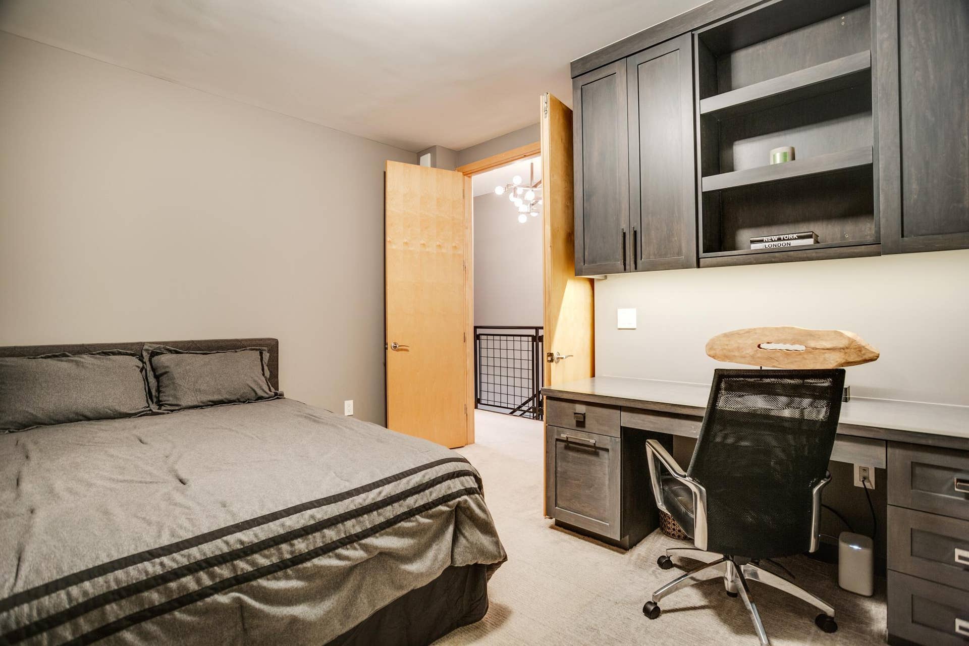 600 S 2nd Street, #S108, 18, Minneapolis, MN 55401 The second bedroom with built-in cabinetry offers additional versatility for an office or guest room.