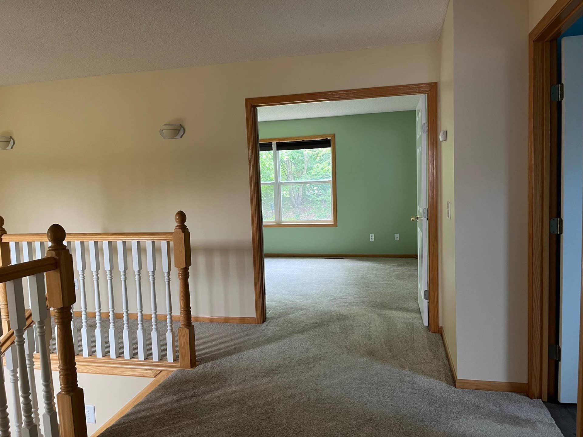 Double doors to primary bedroom