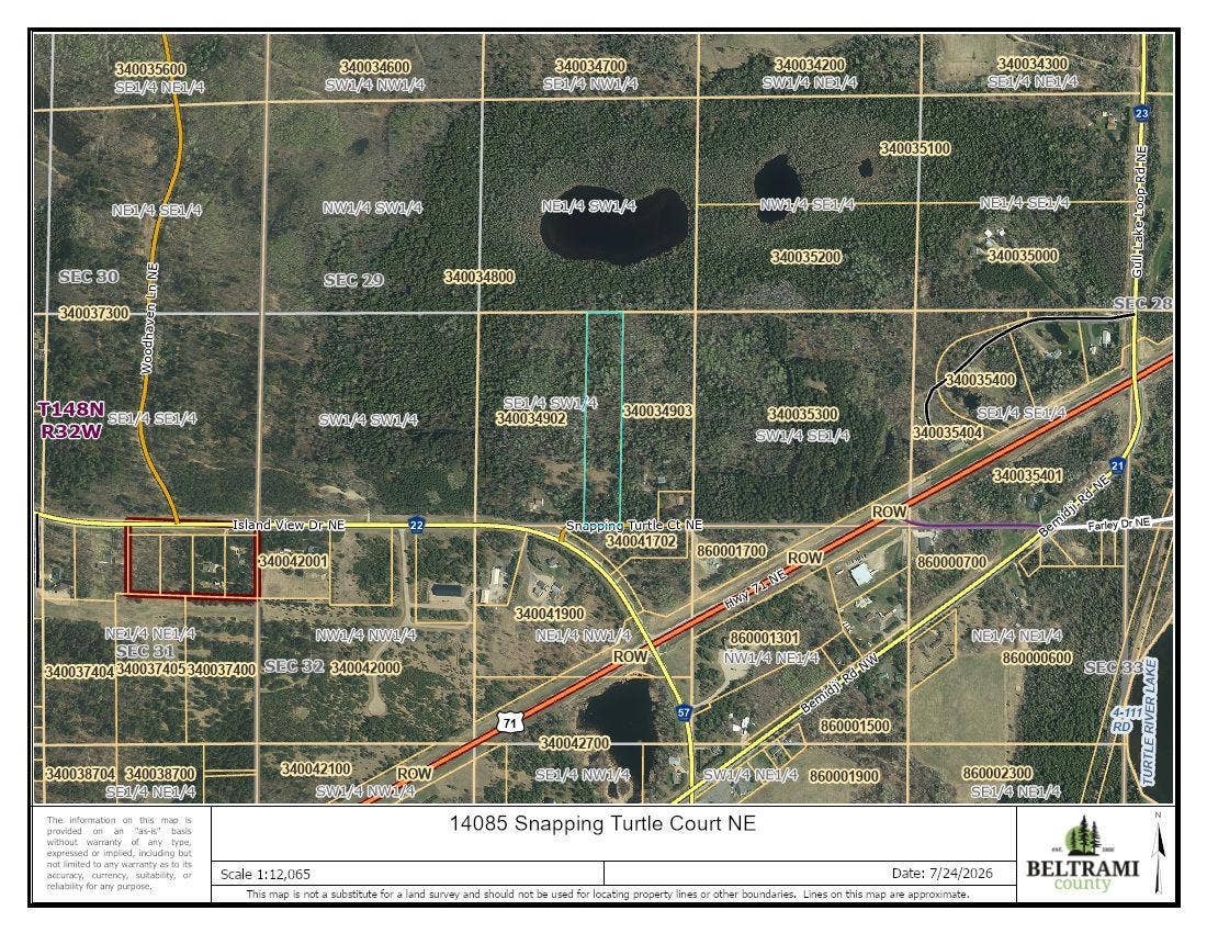 14085 Snapping Turtle Court NE, Bemidji, MN 56601 parcel view