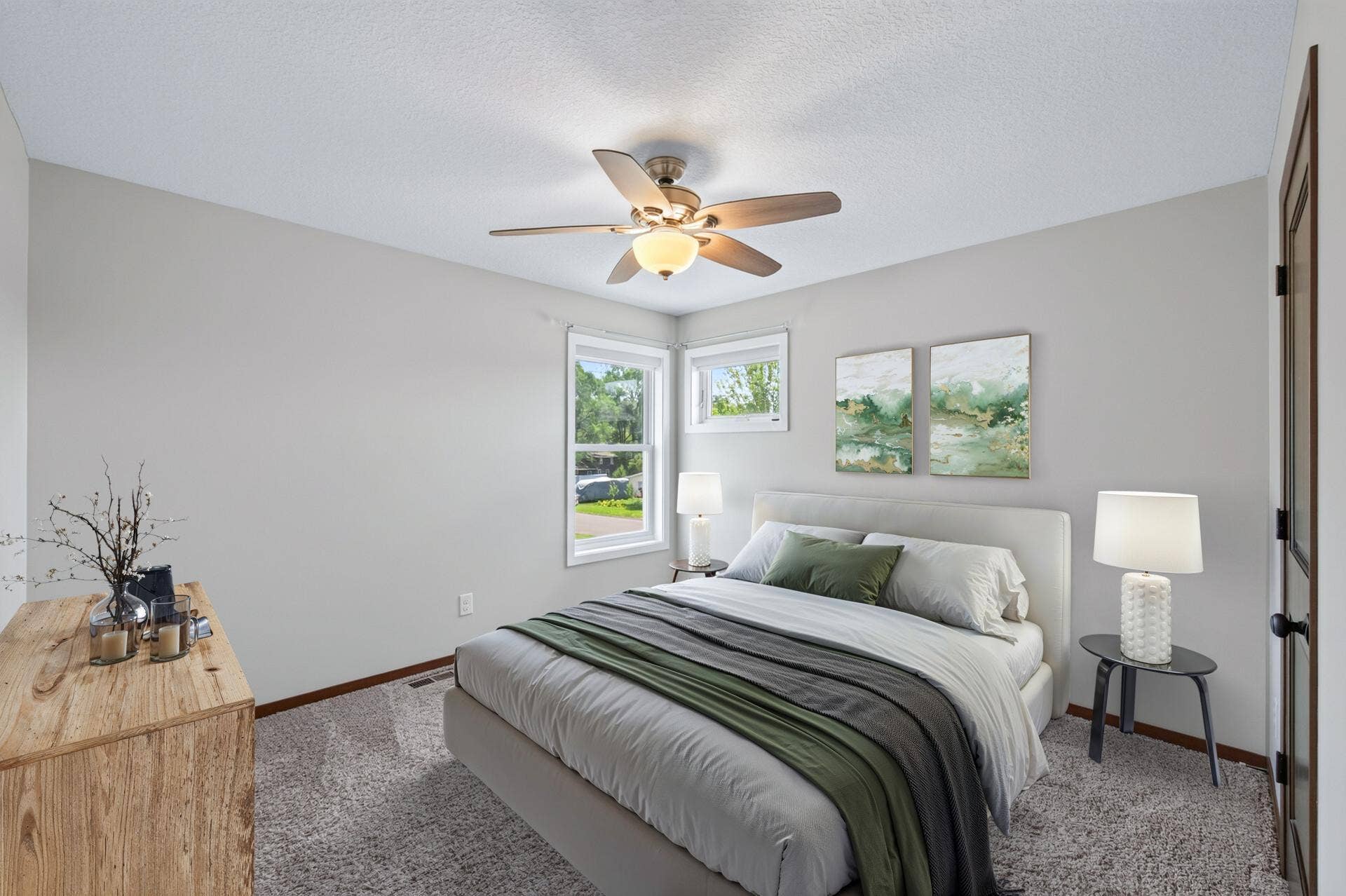 Upper level bedroom 3 - virtually staged