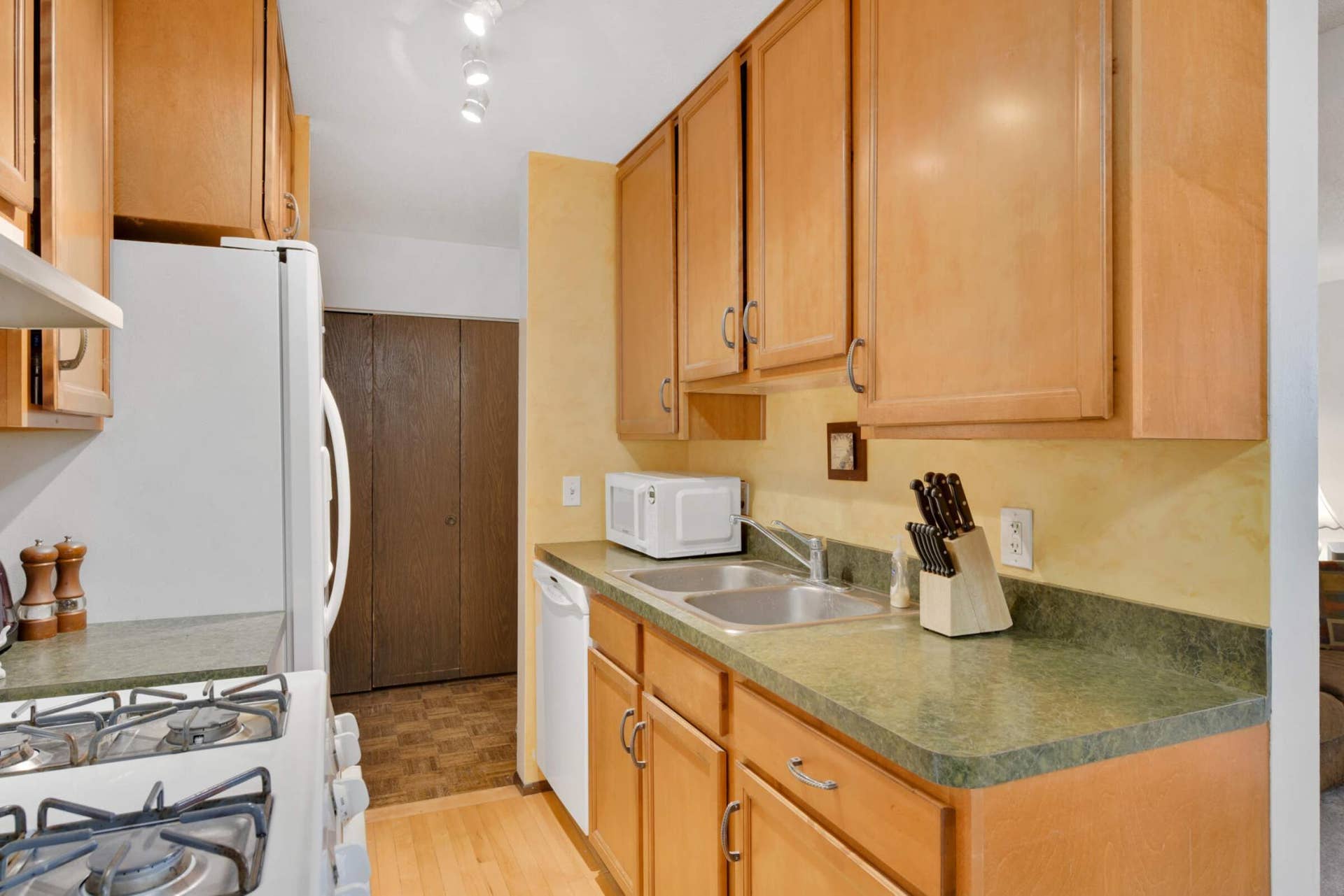4201 Lakeside Avenue N, #113, Brooklyn Center, MN 55429 View of foyer/coat closet from kitchen.