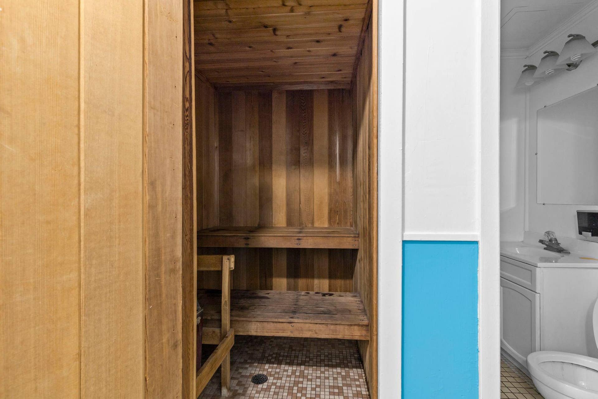 4201 Lakeside Avenue N, #214, Brooklyn Center, MN 55429 Shared spa-like sauna providing a peaceful space to relax and unwind.