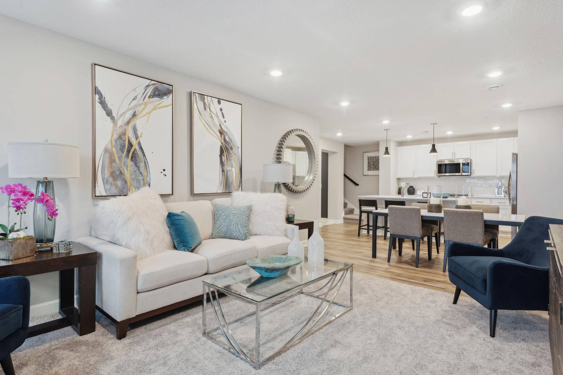(Photo of a decorated model, actual homes finishes will vary)  Another angle of the great room!