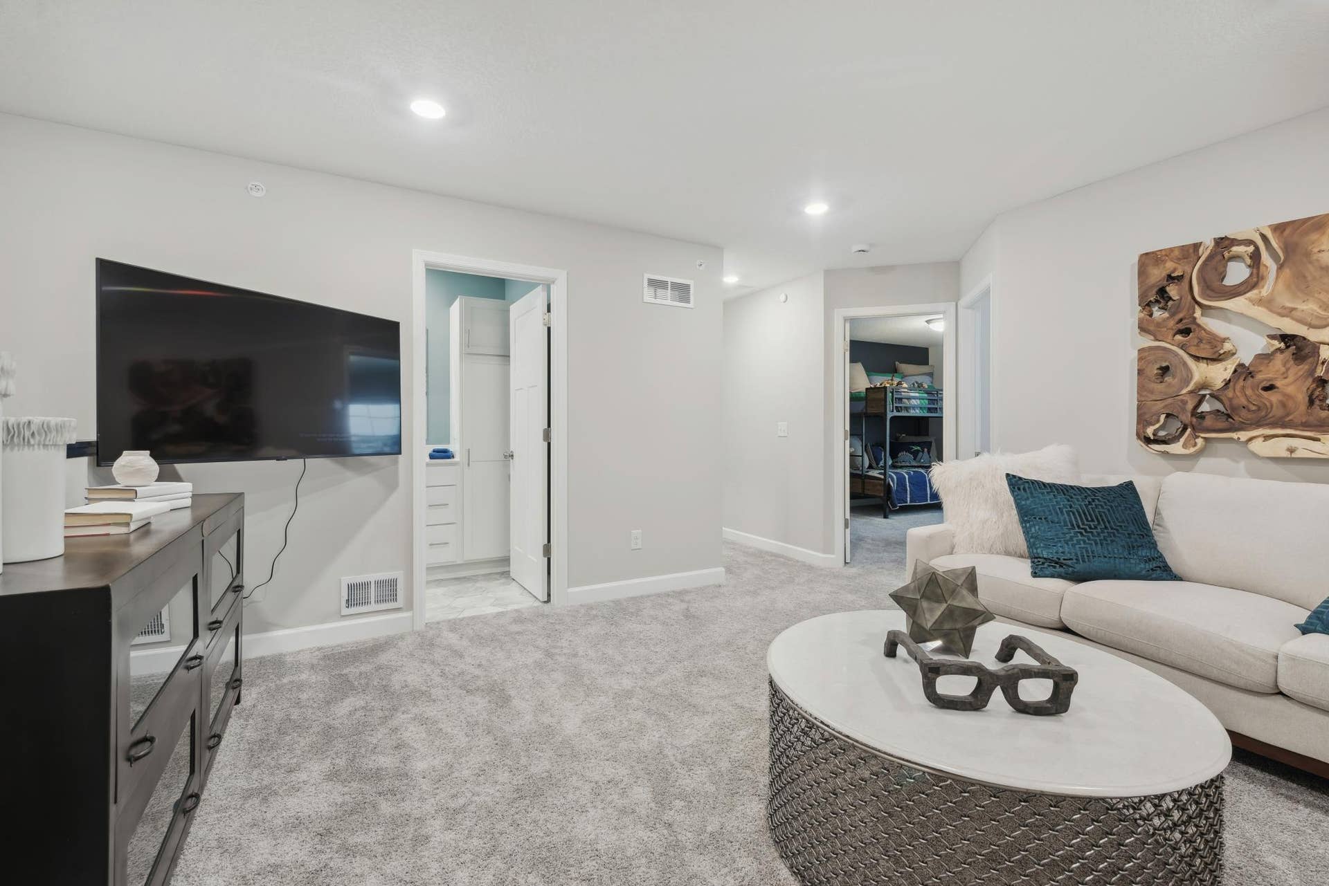 (Photo of a decorated model, actual homes finishes will vary) Another angle of the loft.